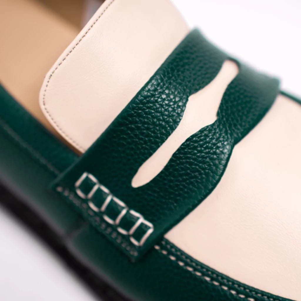 Other Silane Loafer Shoes Leather Green White Size US 10 / EU 43 - 4 Thumbnail
