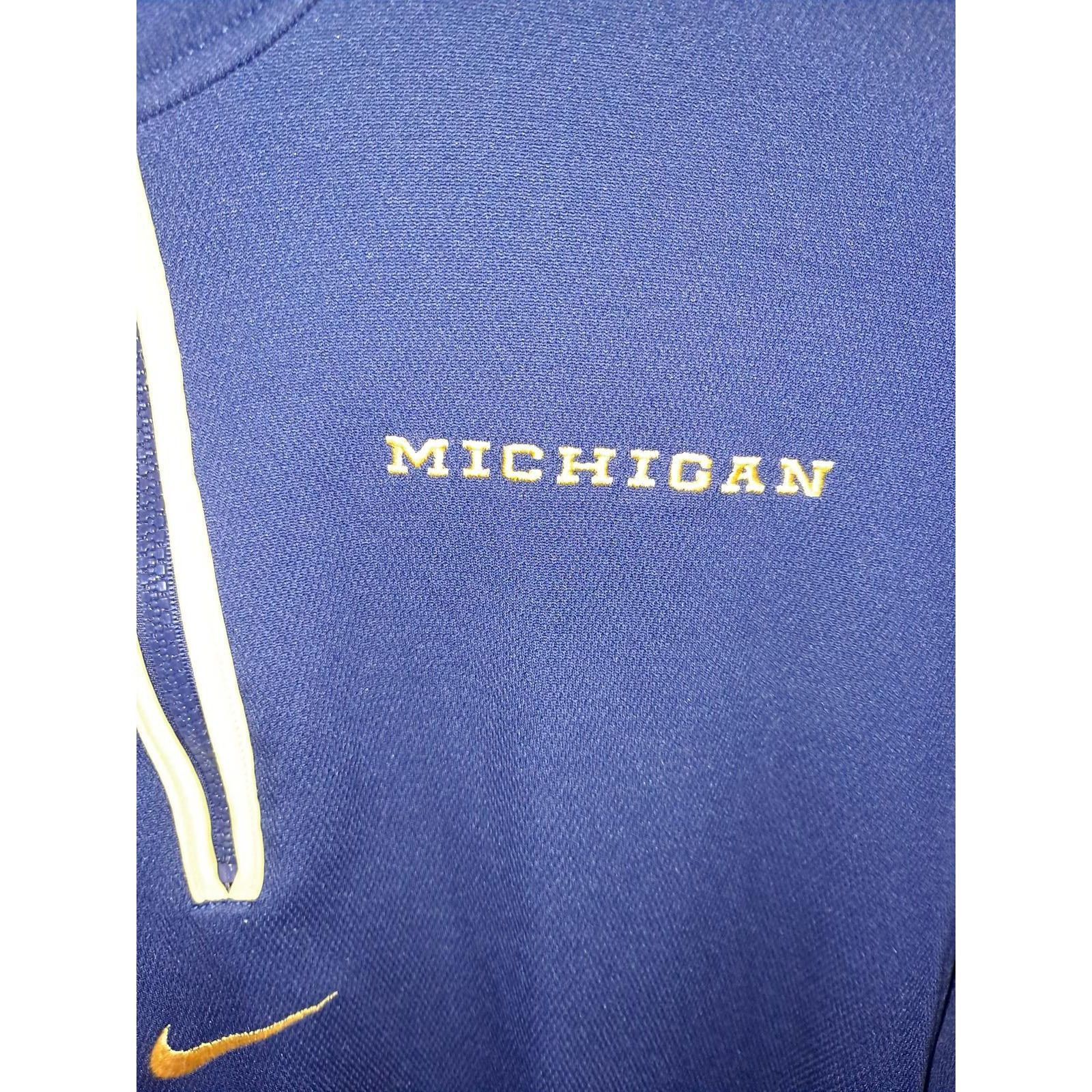 Nike Nike Michigan 1/4 Zip Blue and Yellow Long Sleeve Sweatshirt Size US M / EU 48-50 / 2 - 2 Thumbnail