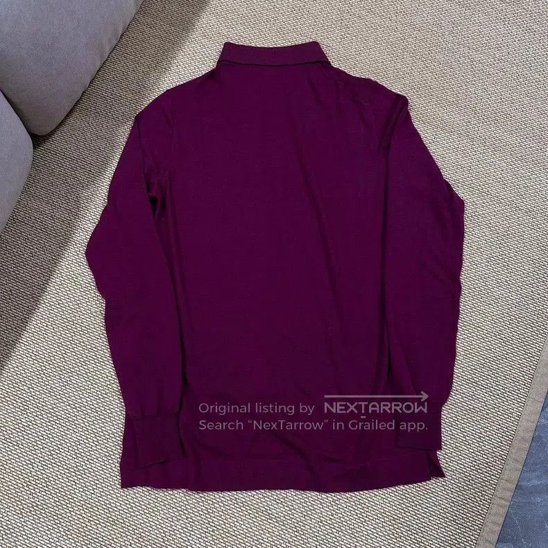 Loro Piana Loro Piana Purple Wool Long Sleeve Polo. Size US M / EU 48-50 / 2 - 2 Thumbnail