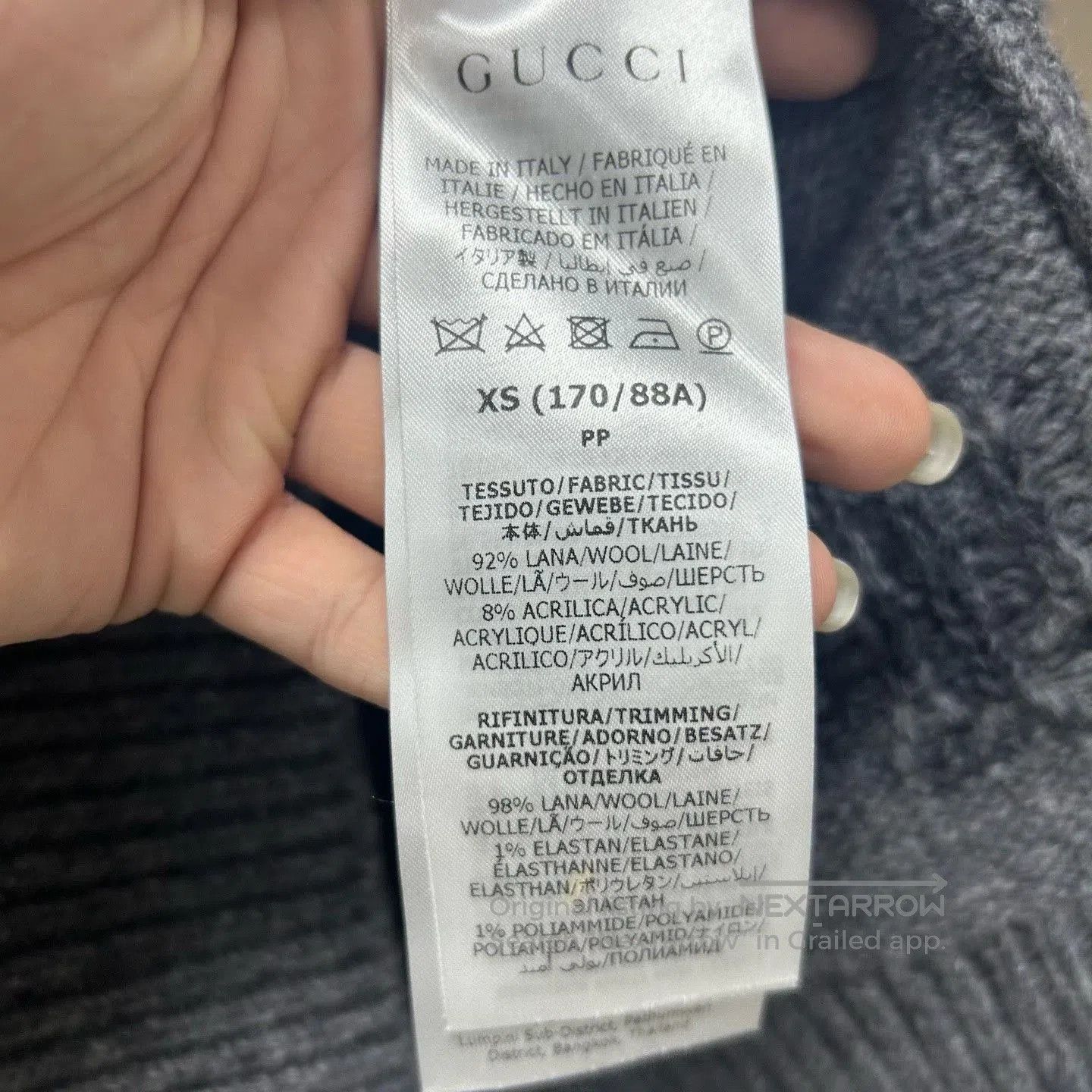 Gucci gucci gray pattern v-neck long sleeve sweater. Size XS / US 0-2 / IT 36-38 - 4 Thumbnail