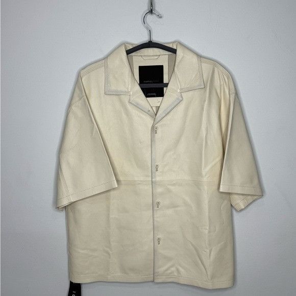 Purple Brand Purple Brand Leather Camp Shirt Off White Men’s Size Small Size US S / EU 44-46 / 1 - 1 Thumbnail