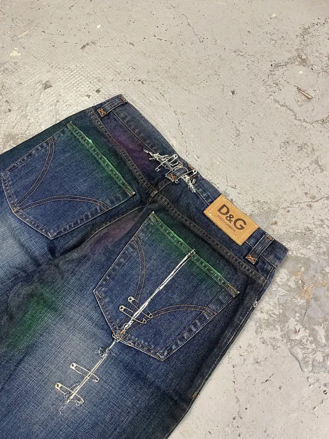 Dolce & Gabbana AW2001 Dolce & Gabbana Pins Blue Faded Denim Jeans Size US 32 / EU 48 - 9 Thumbnail