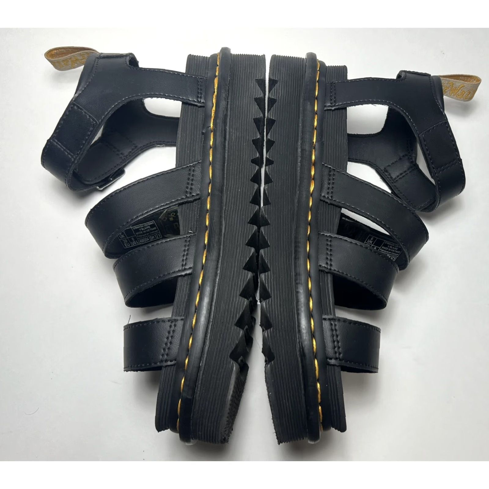 Dr Martens Blaire Women Sandal Black Leather Gladiator Platform Size 8 Ver. Strappy Shoes