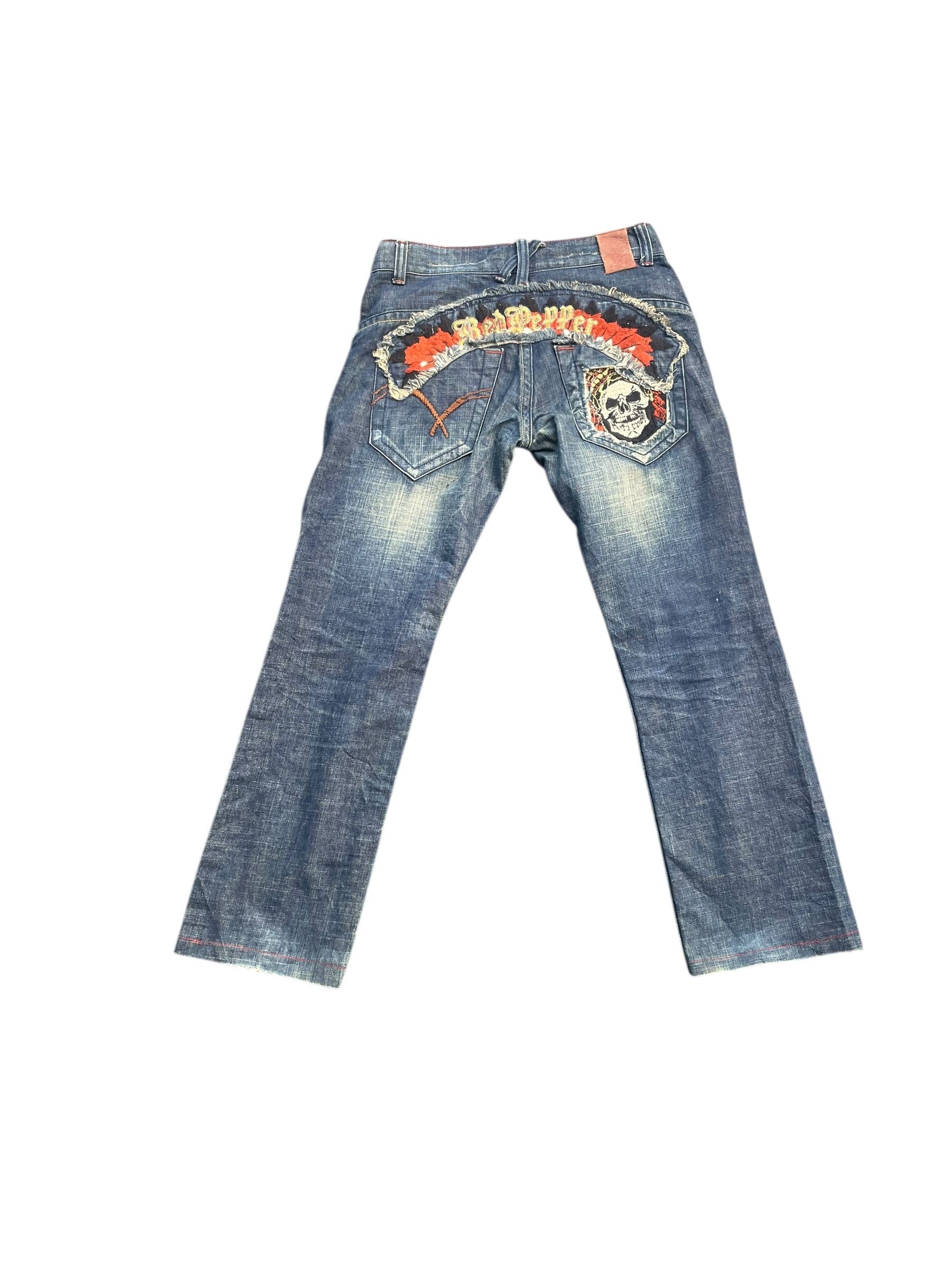 Japanese Brand Red Pepper Crazy Emboiderey Denim Size 31" - 1 Thumbnail