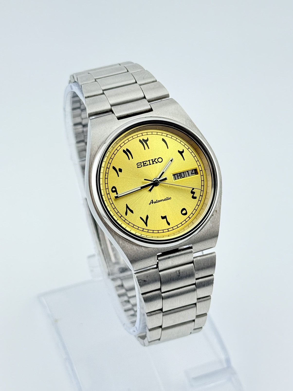 Seiko Seiko 5 Automatic Day Date Watch Yellow Dial 17 Jewels Size 36 - 6 Thumbnail