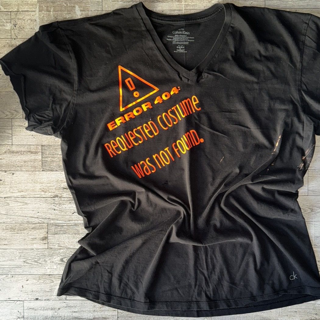 Calvin Klein ERROR, Costume Not Found, Neon, Distressed, Halloween Tee Size US XL / EU 56 / 4 - 15 Thumbnail