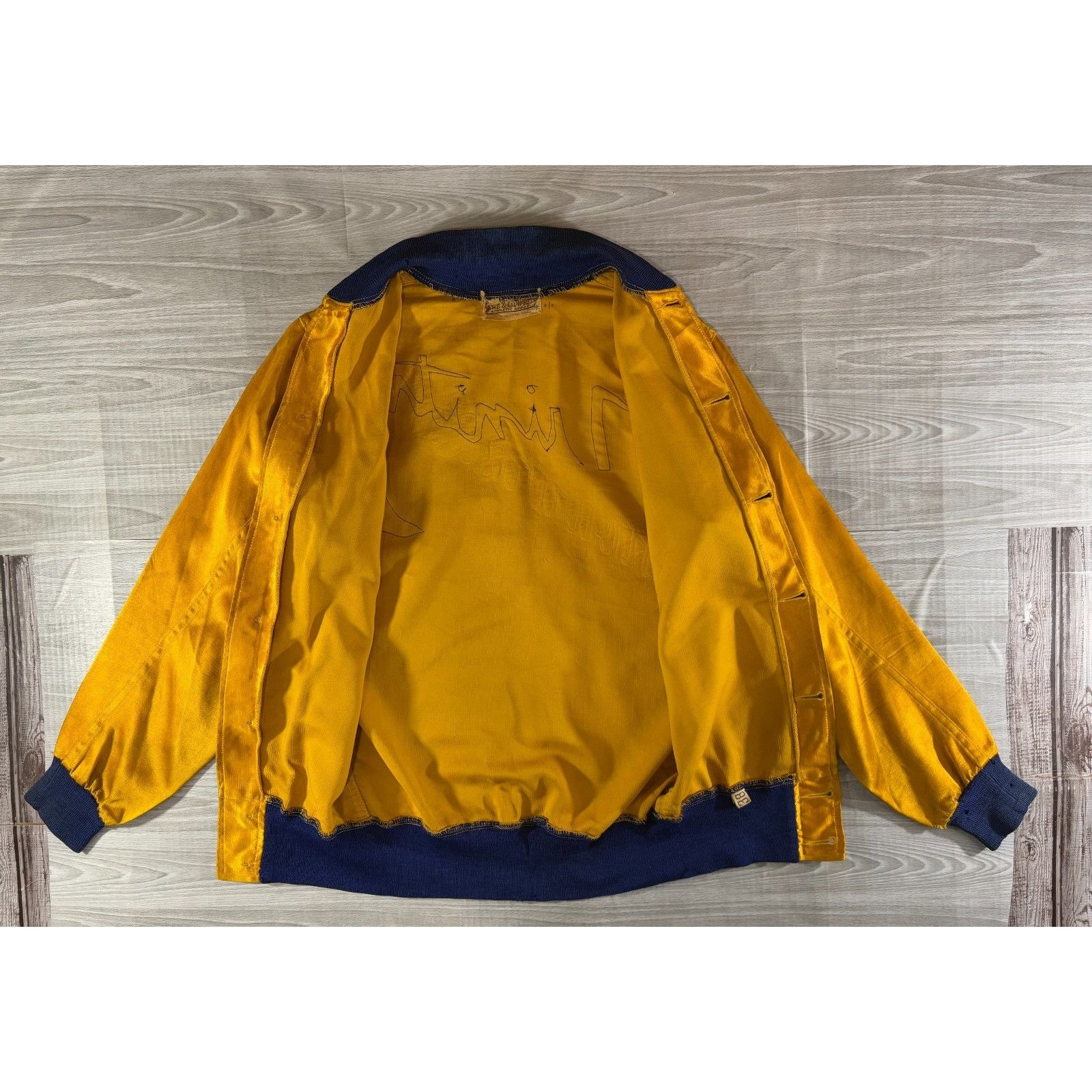 Other Lowe And Campbell Satin Jacket Sz 38 gold blue VTG 40's tryn Size US XS / EU 42 / 0 - 4 Thumbnail
