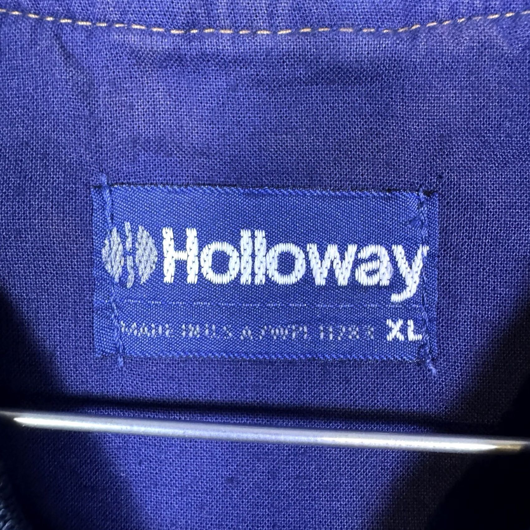 Holloway VINTAGE Holloway Varsity Jacket Mens XL Denim Bomber Canvas Sleeves USA Made 90s Blue Geometric Chest 50in Shoes? Size US XL / EU 56 / 4 - 6 Thumbnail
