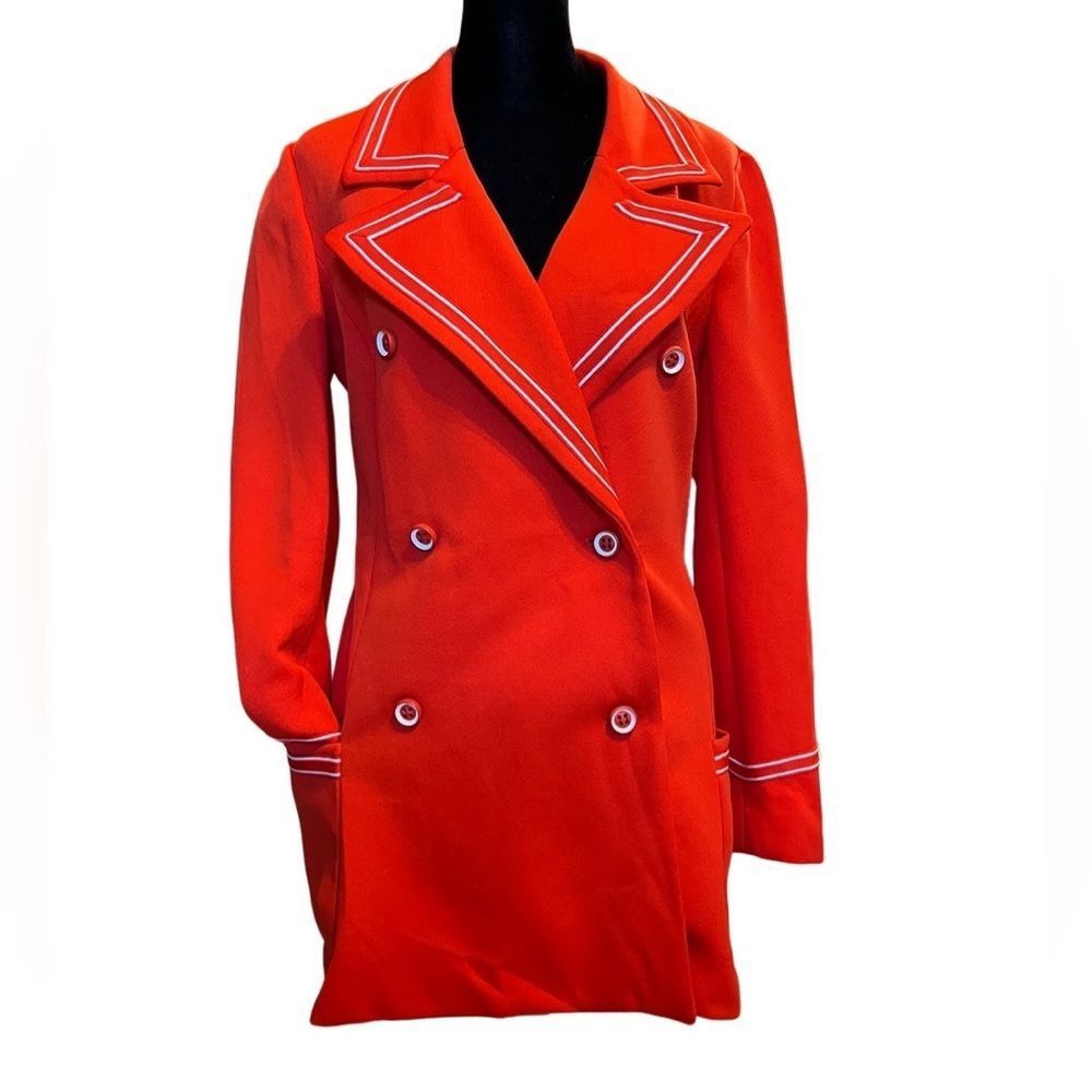 Vintage Act III red white 1970’s leisure suit coat dagger collar vin Size L / US 10 / IT 46 - 3 Thumbnail
