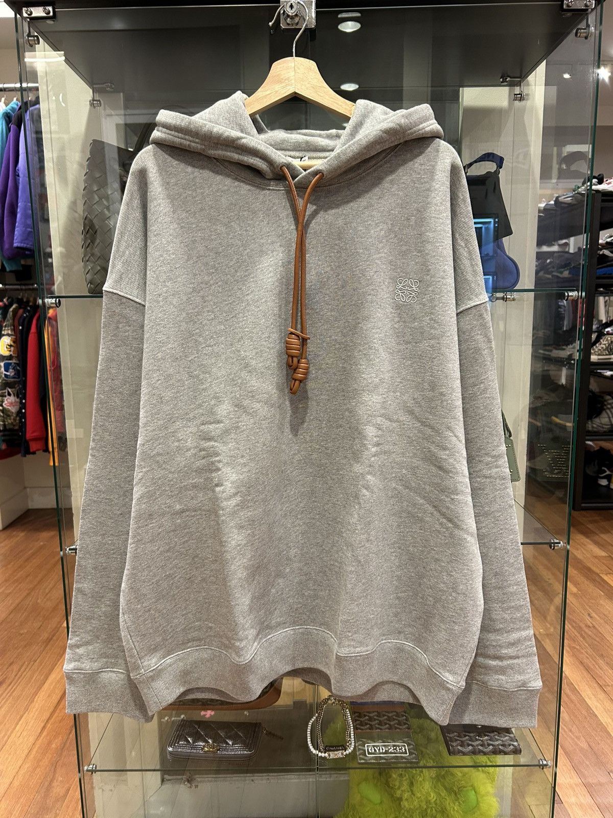 Loewe Loewe Anagram Leather Strings Hooded Sweatshirt Size US XXL / EU 58 / 5 - 1 Thumbnail