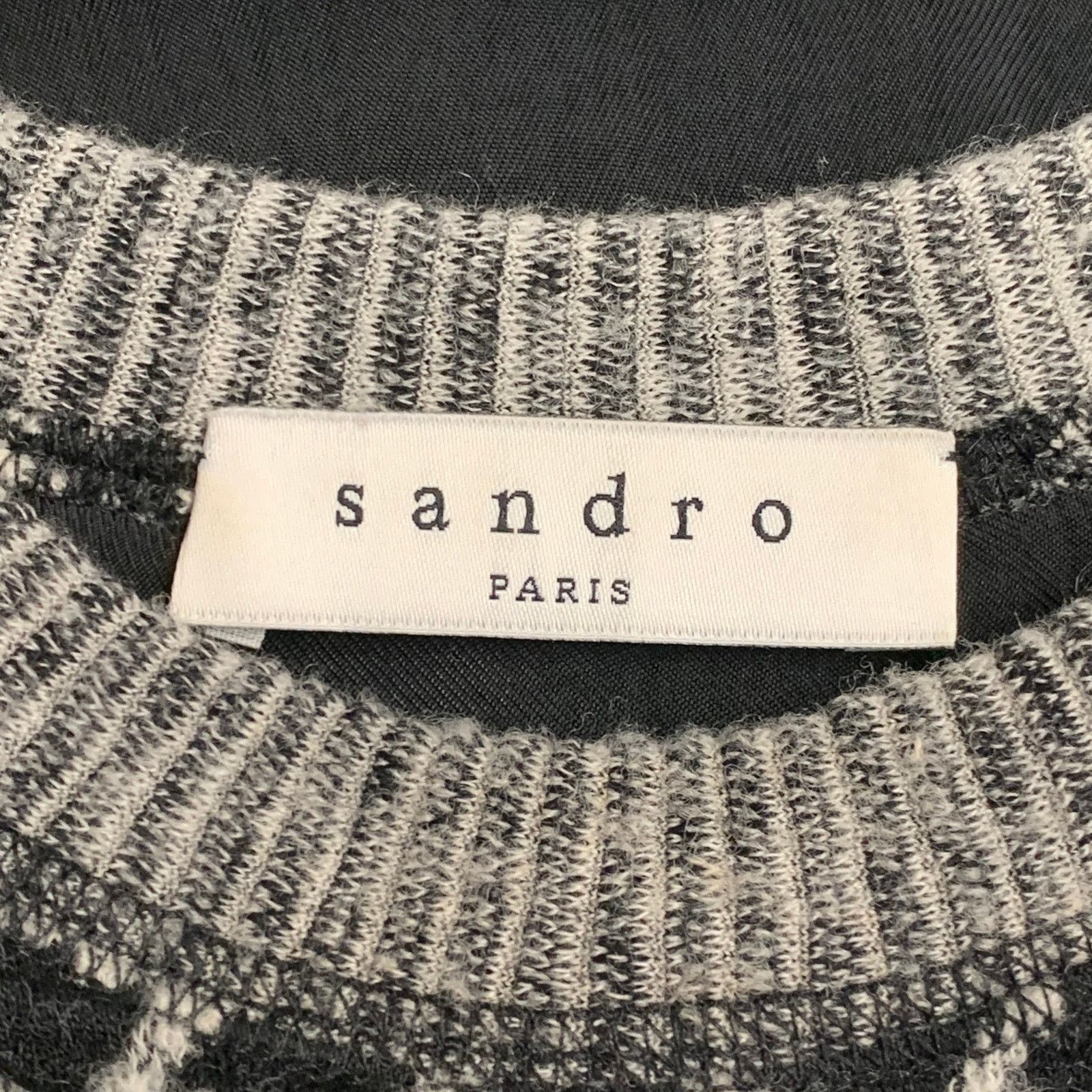Sandro Size S Black Grey Wool Blend Houndstooth Crew Neck Pullover Size S / US 4 / IT 40 - 5 Thumbnail