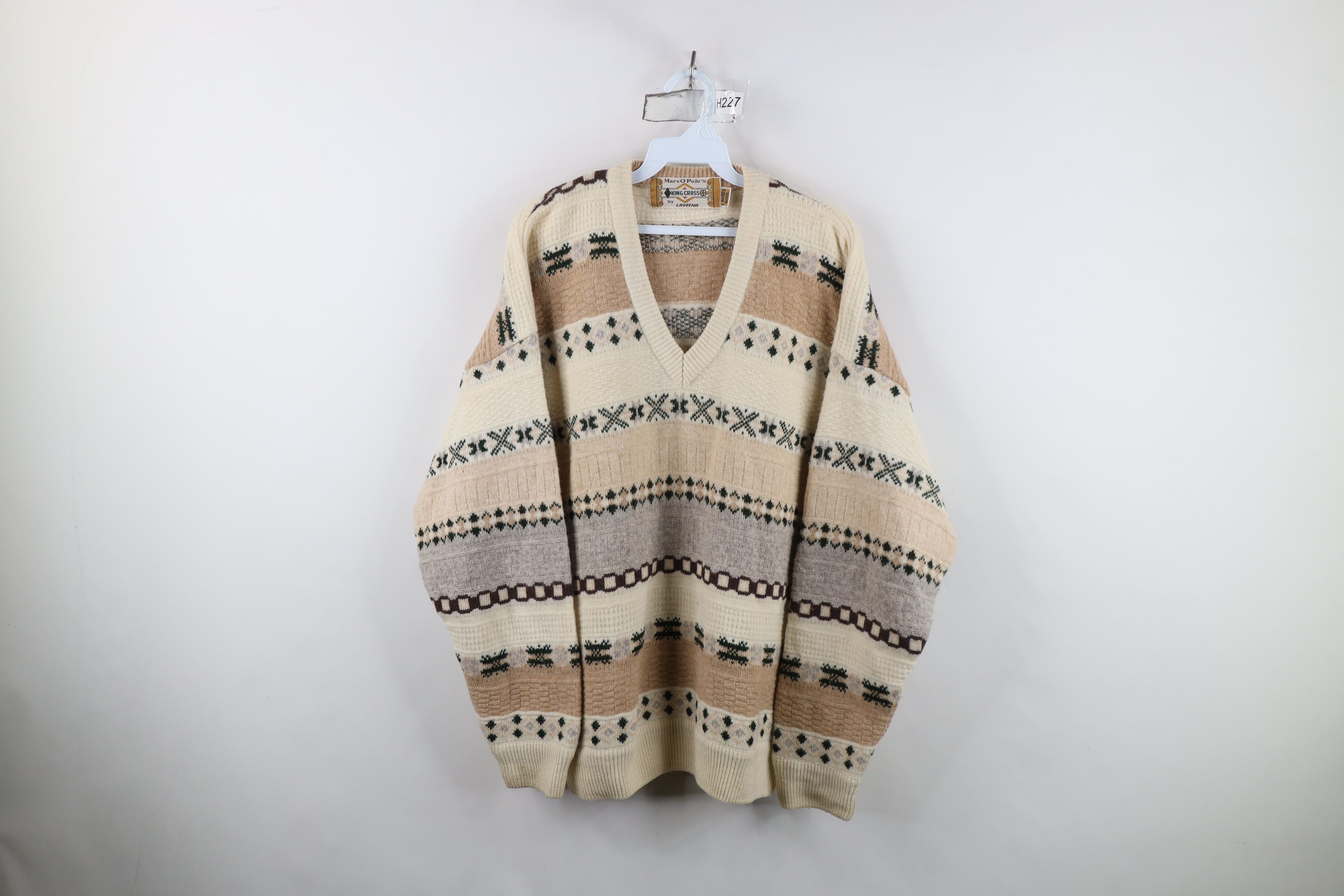 Vintage Vintage 90s Streetwear Knit Fair Isle V-Neck Sweater USA Size US XL / EU 56 / 4 - 1 Thumbnail