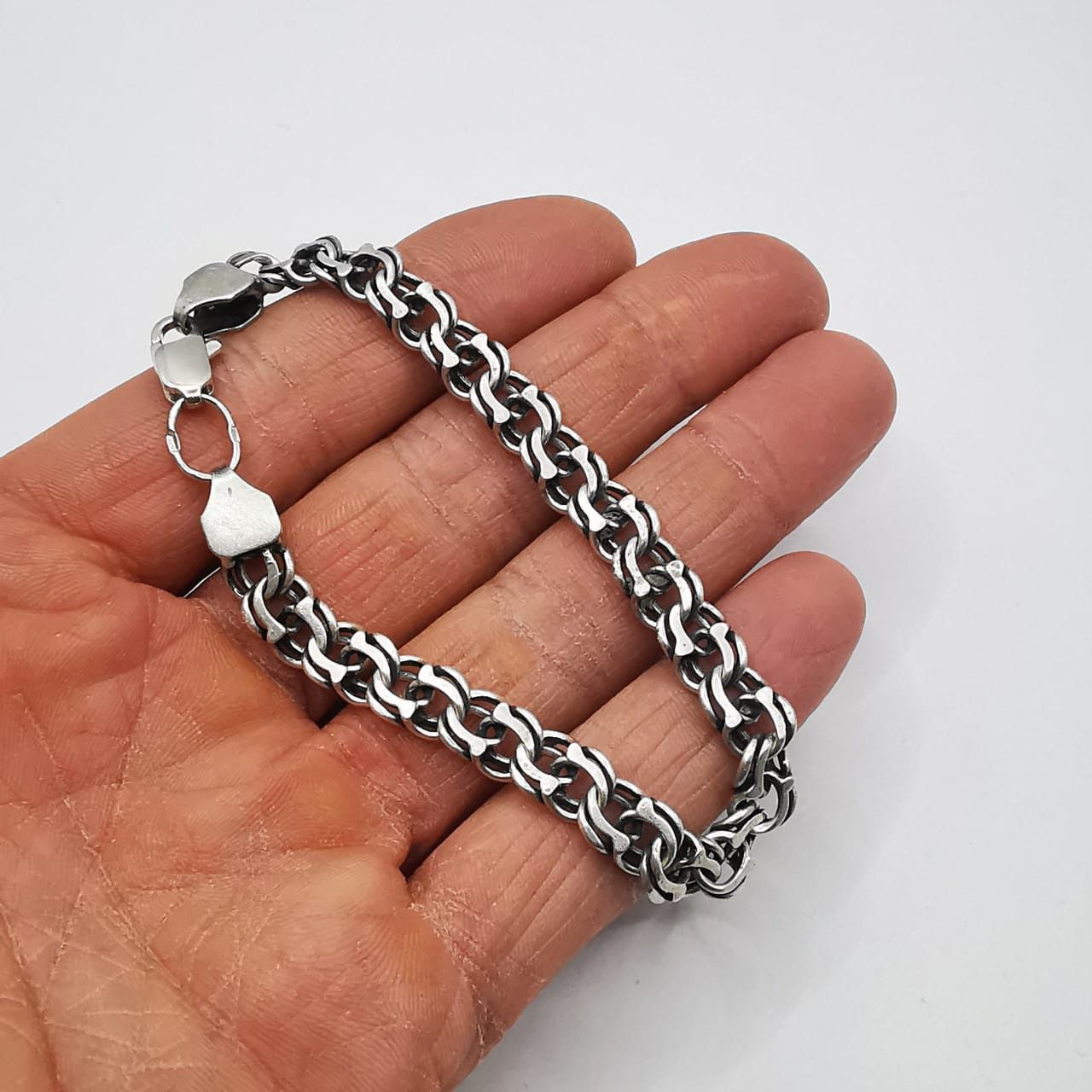 Sterling Silver Vintage Bracelet Jewelry,925 Sterling Silver,Handmade 19,91g Size ONE SIZE - 6 Thumbnail
