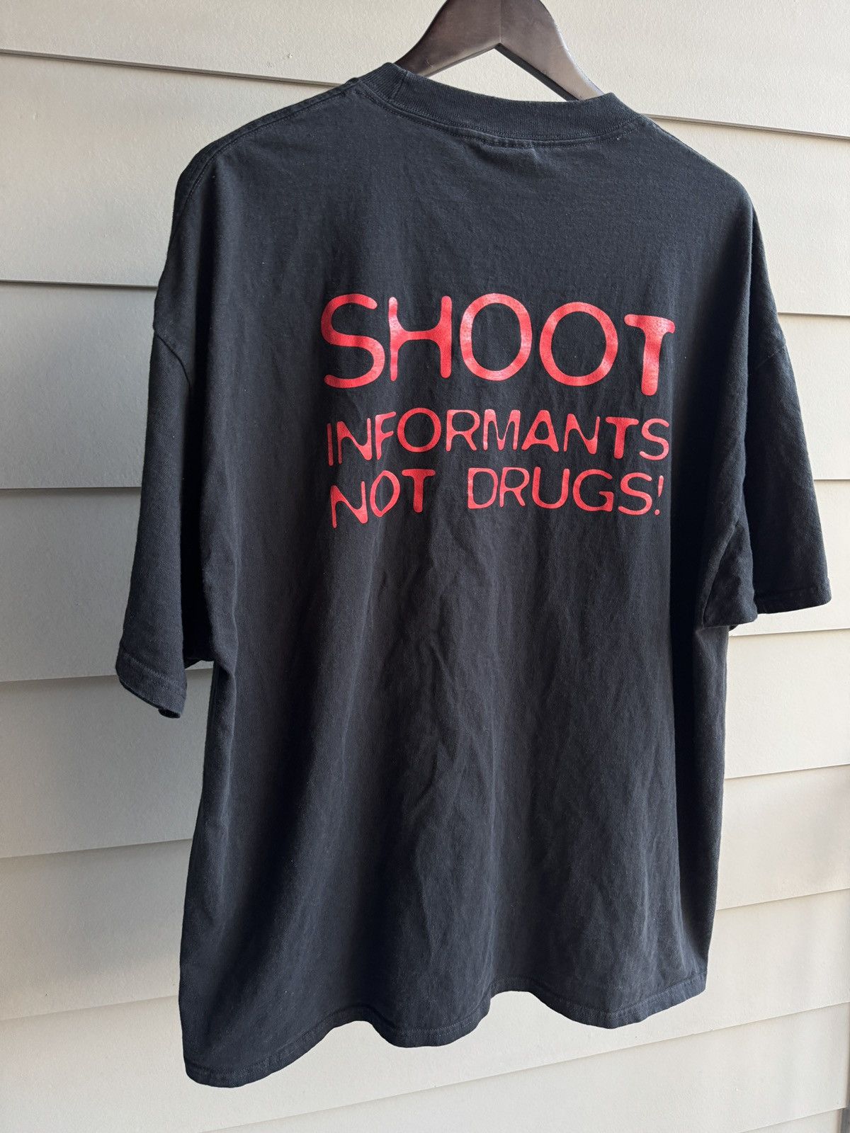 Drain Gang Crime Ink “Shoot Informants Not Drugs” made in Frisco USA Size US XXL / EU 58 / 5 - 6 Thumbnail