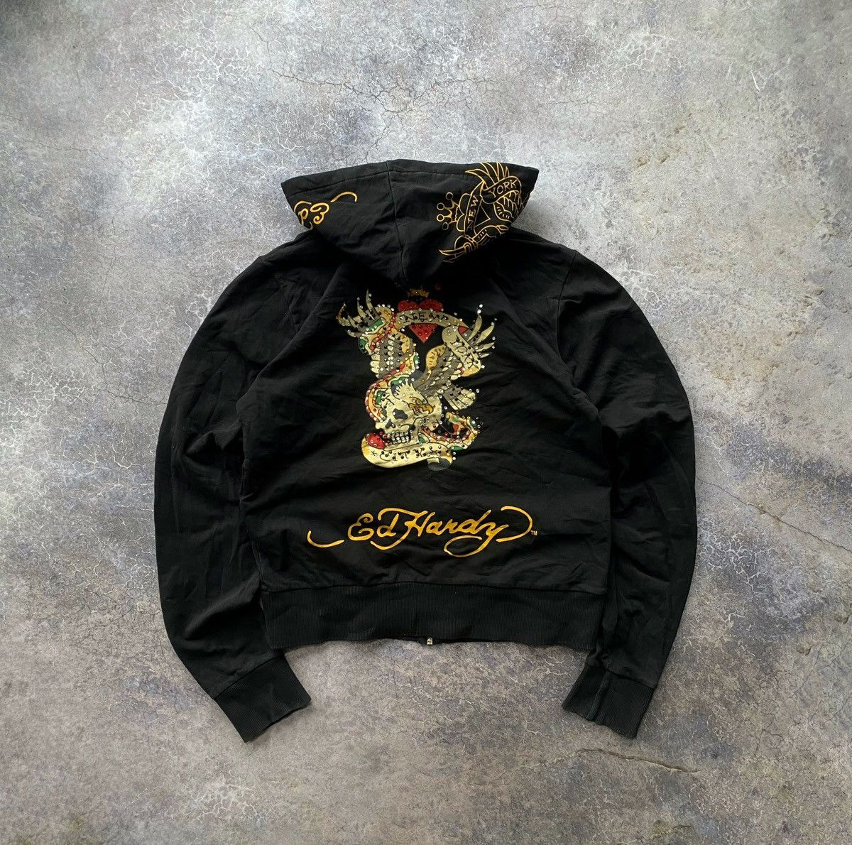 Christian Audigier × Ed Hardy Vintage Ed Hardy Zip Hoodie Christian Audigier 90s Size S / US 4 / IT 40 - 1 Thumbnail