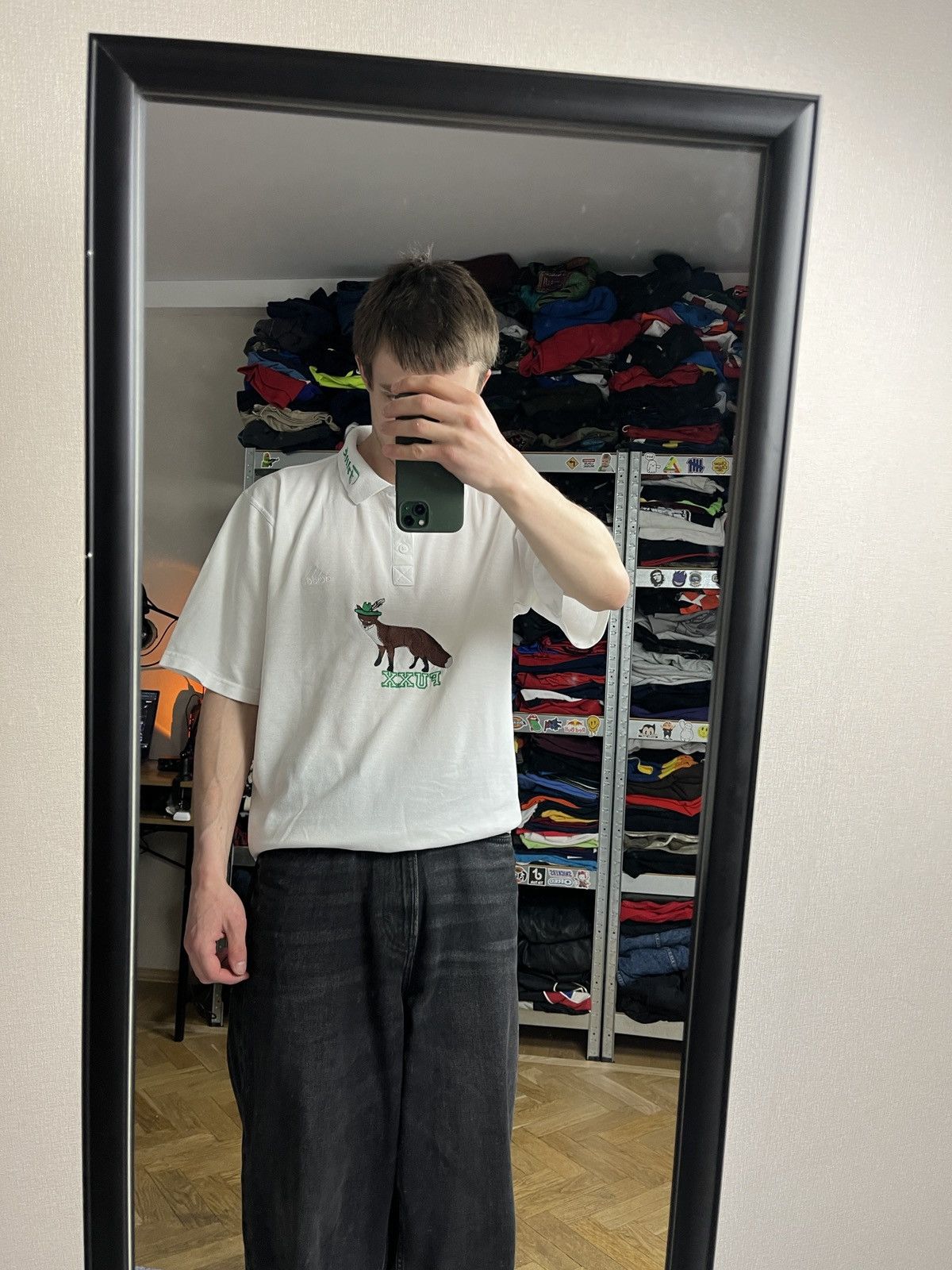 Adidas × Vintage Vintage Adidas Polo Shirt Fox Big Logo Animal Outdoor Rare Size US XL / EU 56 / 4 - 4 Thumbnail