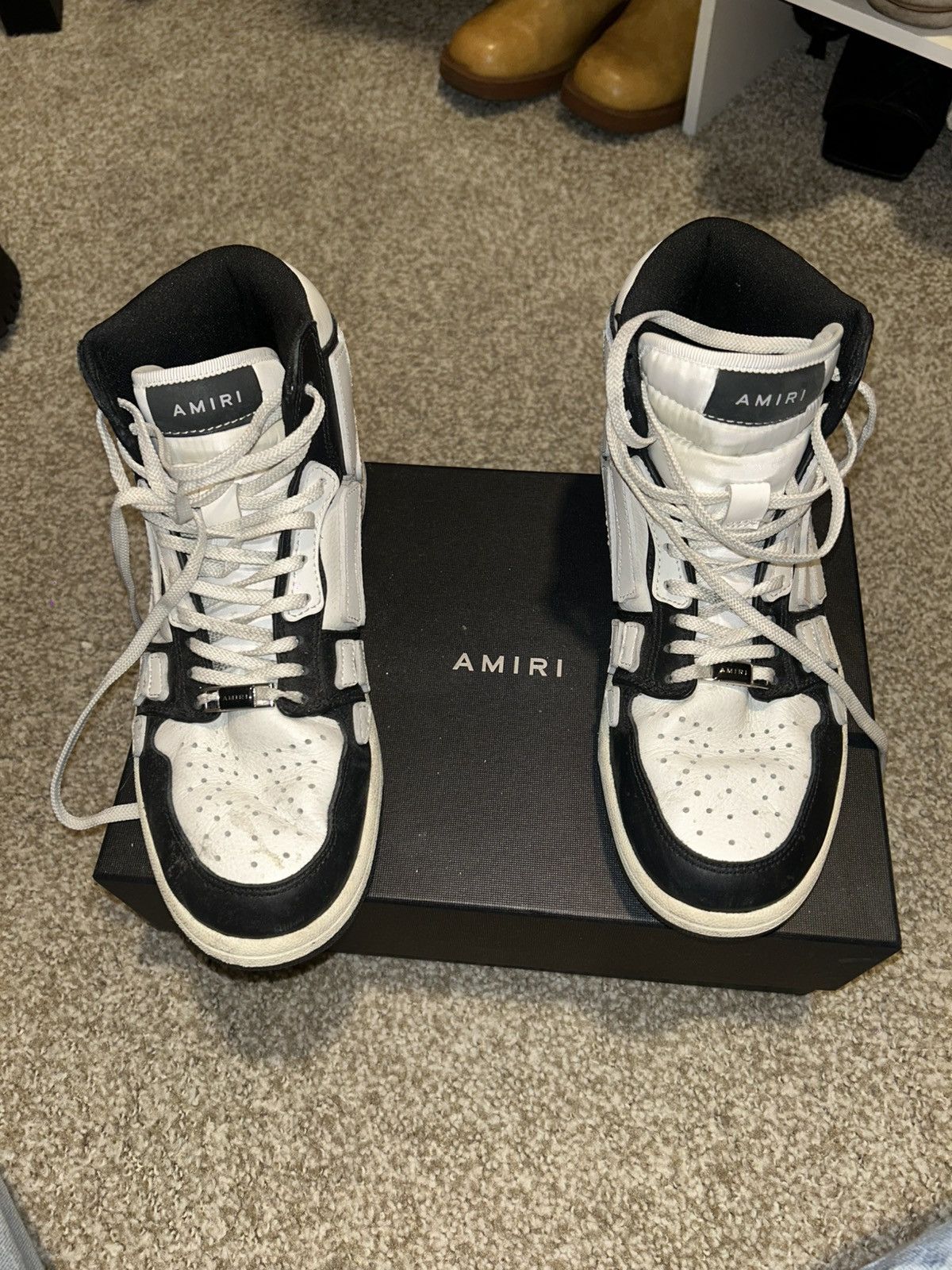 Amiri AMIRI Black and White Womens Skel High-Top Sneakers Size US 8.5 / IT 38.5 - 5 Thumbnail