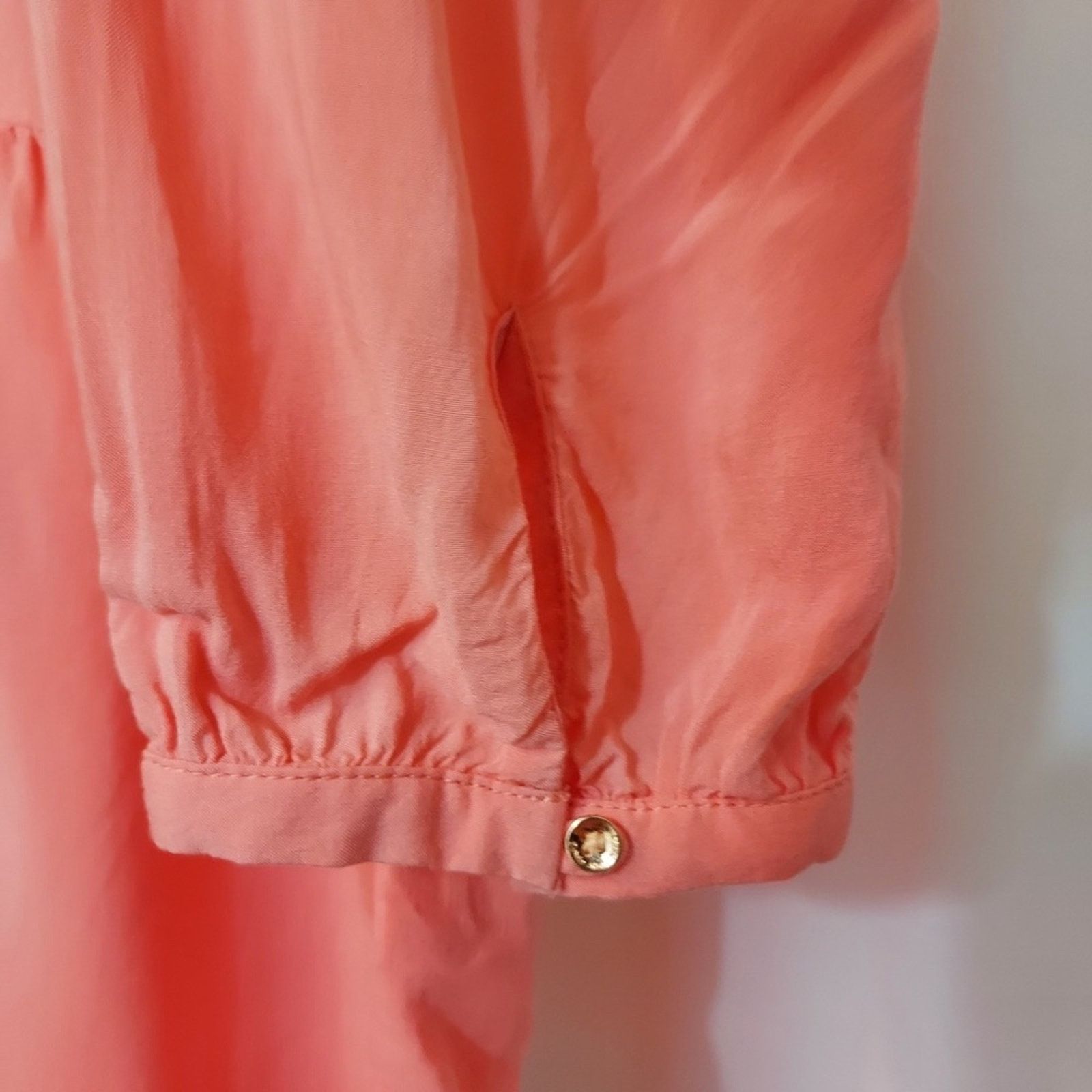 Calvin Klein Calvin Klein Jeans Coral Pink Orange Eyelet Tunic Blouse Top Size M / US 6-8 / IT 42-44 - 8 Thumbnail