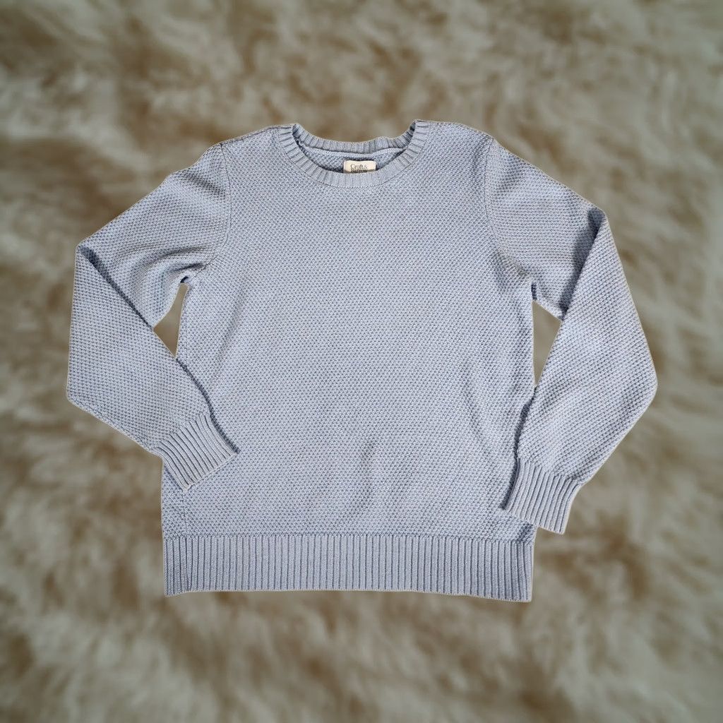 Croft & Barrow Croft & Barrow Mens Light Blue Textured Popcorn Knit Crewneck Sweater Medium Size US M / EU 48-50 / 2 - 1 Thumbnail