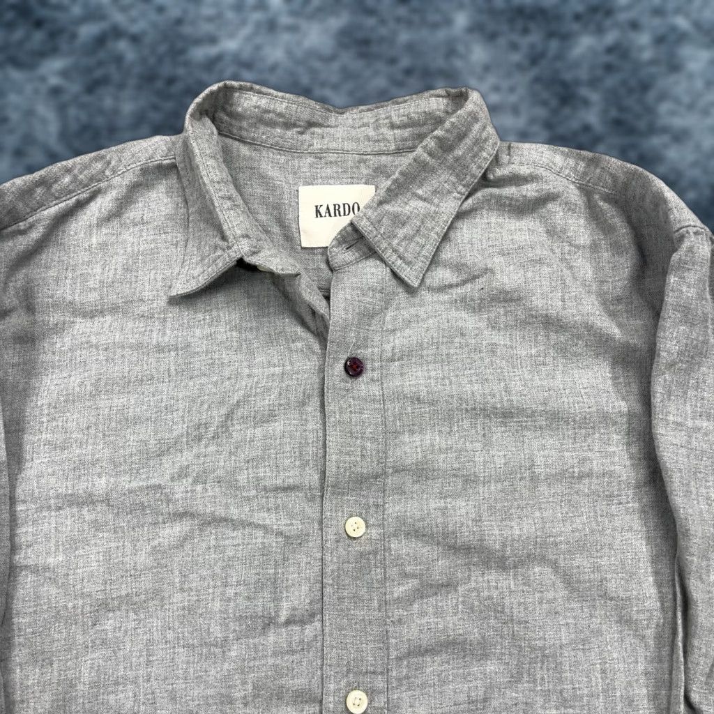 Kardo KARDO Shirt Mens Medium Gray Cotton Blend Long Sleeve Button Up Woven Casual Size US M / EU 48-50 / 2 - 1 Thumbnail