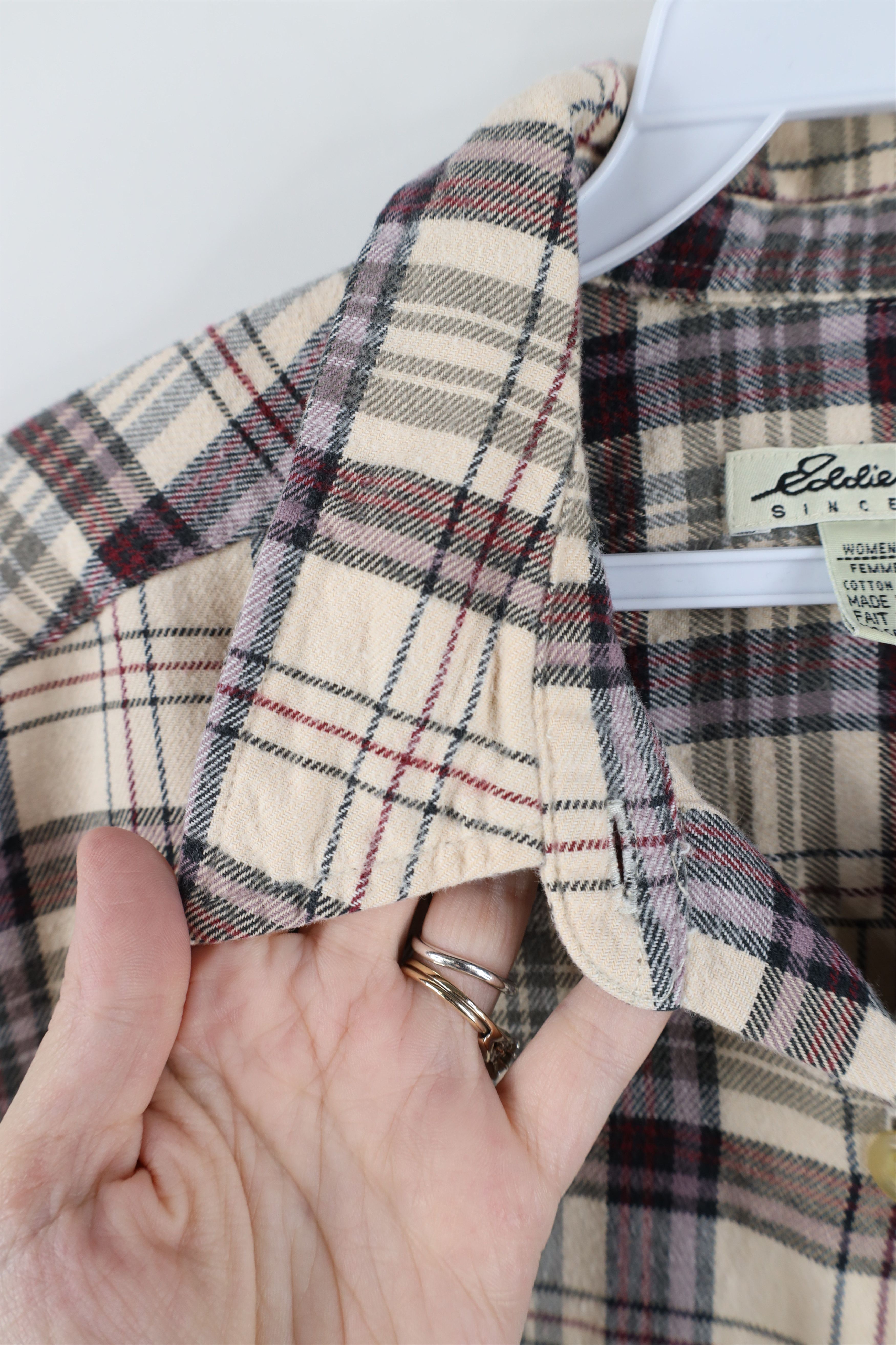 Eddie Bauer Vintage 90s Eddie Bauer Flannel Collared Button Shirt Plaid Size L / US 10 / IT 46 - 7 Thumbnail