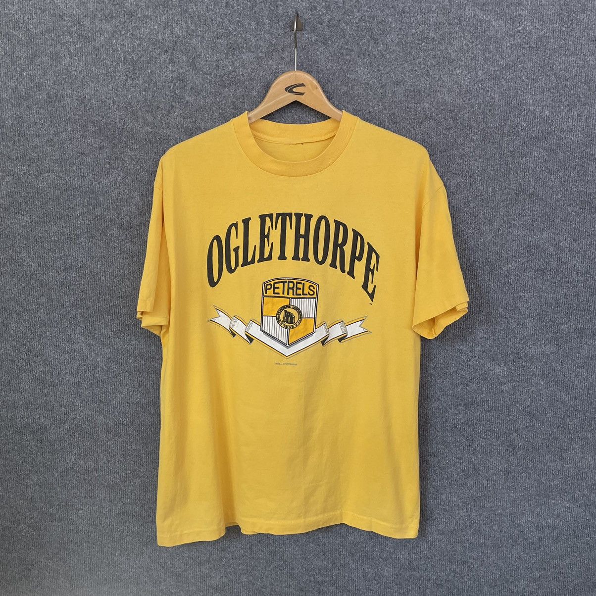 image of American College x Collegiate Vintage 90's Oglethorpe University Big Logo T Shirt in Yellow (Size L