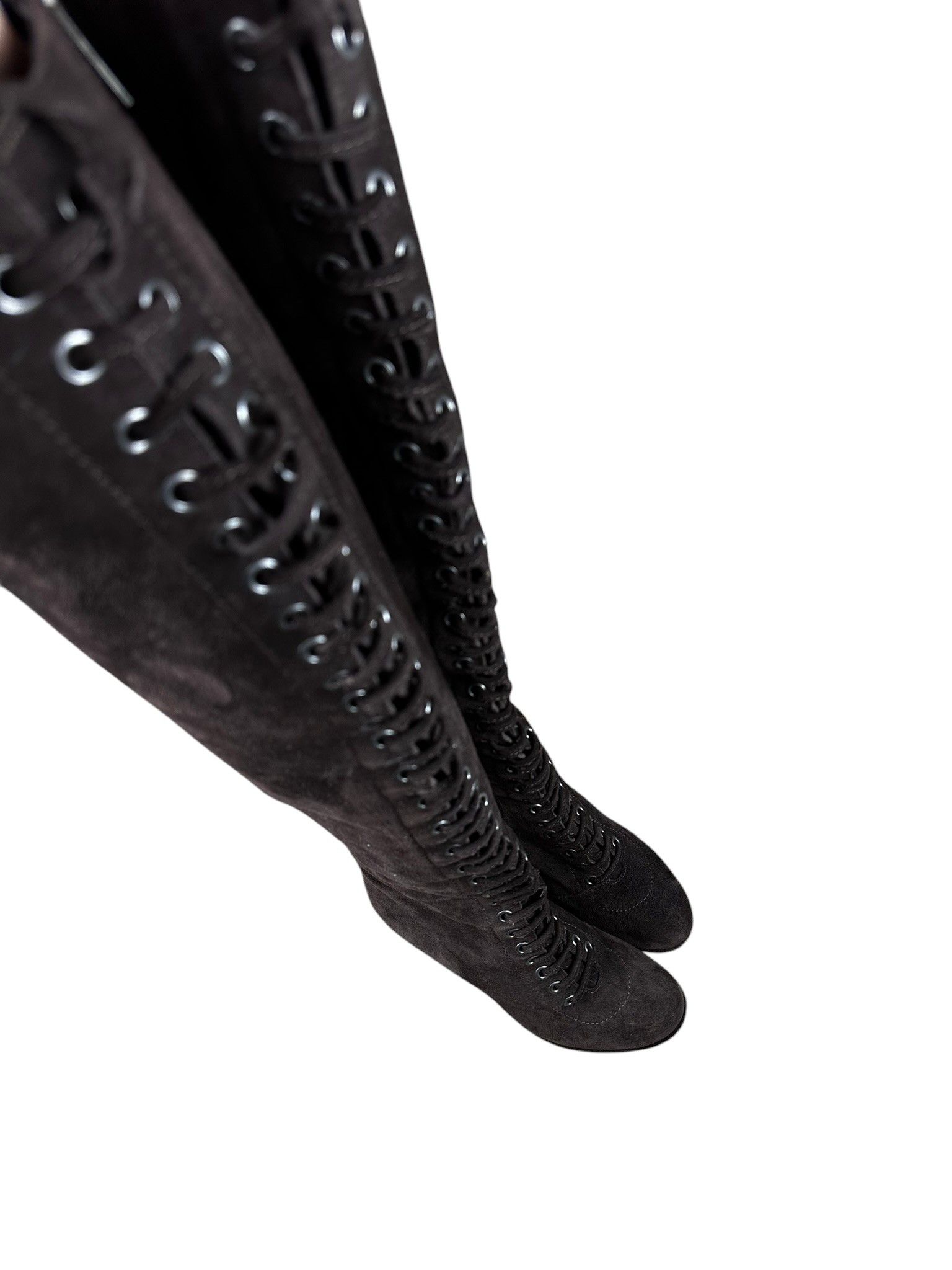 Allsaints Allsaints Stepney Avant Garde Laced Suede Heel Suede Boots Size US 6.5 / IT 36.5 - 6 Thumbnail