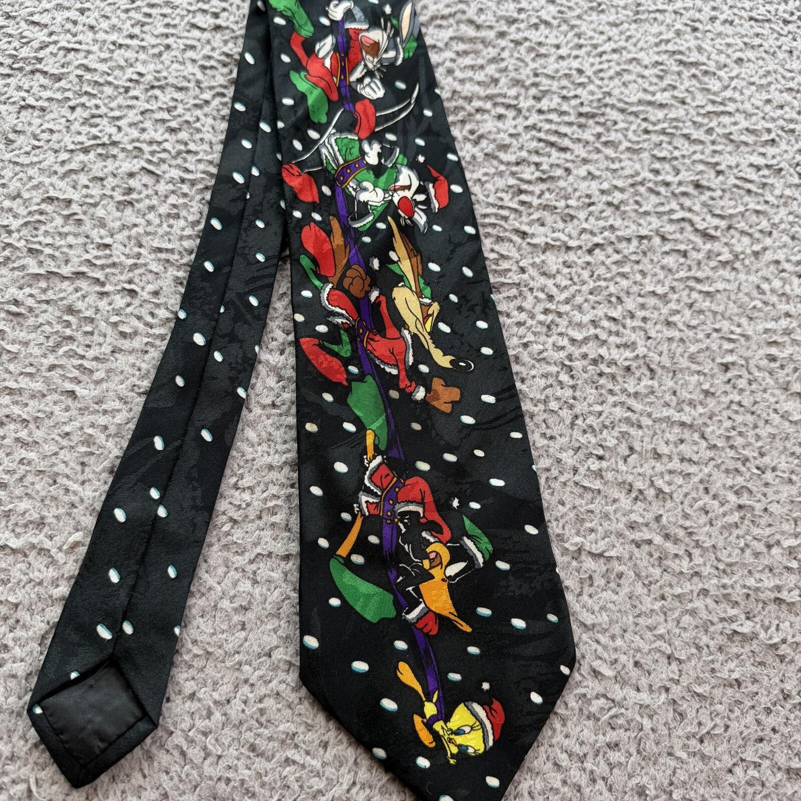 Other Vintage 90s Looney Tunes Mania Christmas Tie Taz Bug Necktie Size ONE SIZE - 1 Thumbnail