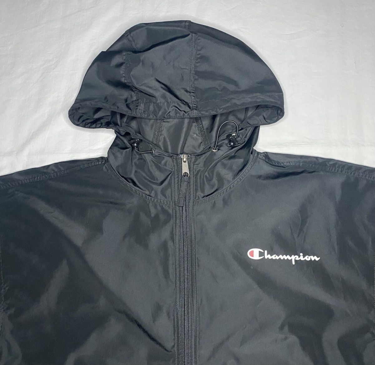 Champion Champion Hoodie L Black Logo Pullover Windbreaker 1/4 Zip Size US L / EU 52-54 / 3 - 2 Thumbnail