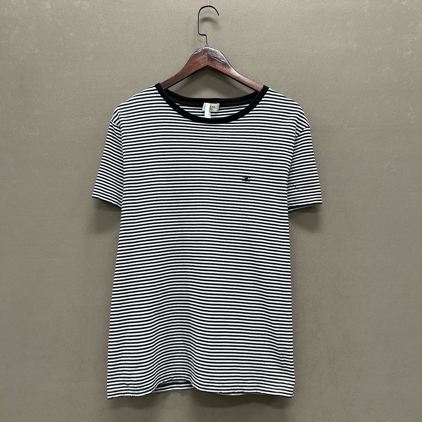 Celine CELINE Striped Logo T-Shirt Size L Size US L / EU 52-54 / 3 - 1 Thumbnail