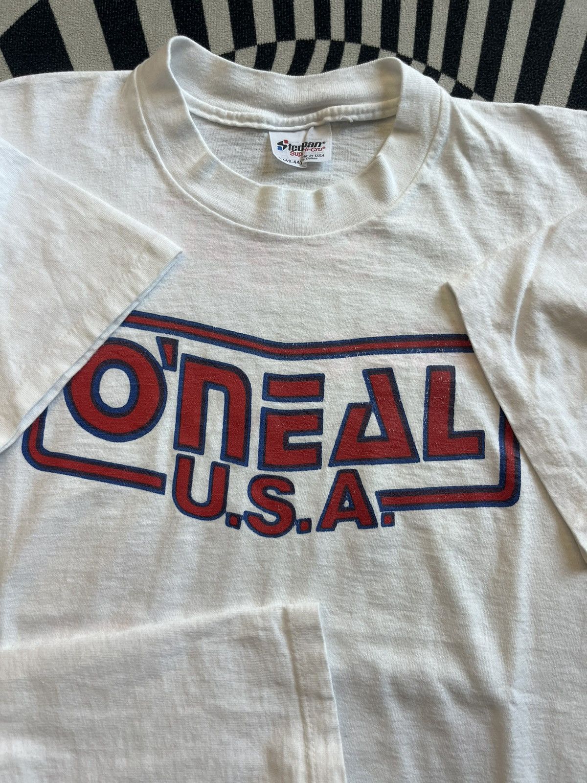 Vintage Vintage 80s O'NEAL USA Motocross Racing T-Shirt sponsors Size US L / EU 52-54 / 3 - 7 Thumbnail