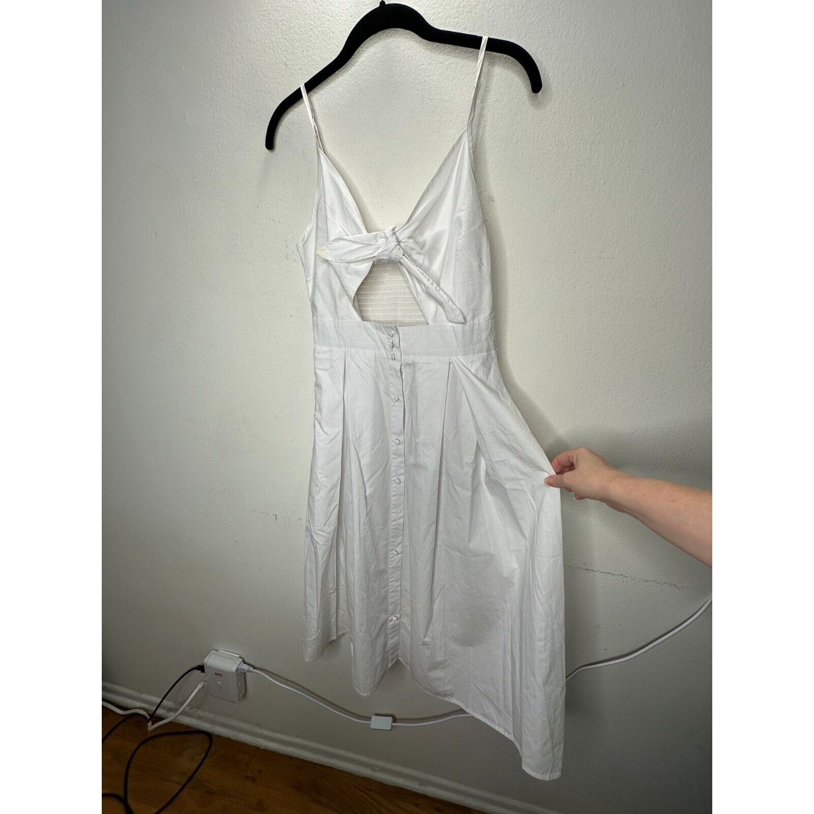 Other White Front Tie Spaghetti Strap Open Front Button Dress M Size M / US 6-8 / IT 42-44 - 6 Thumbnail