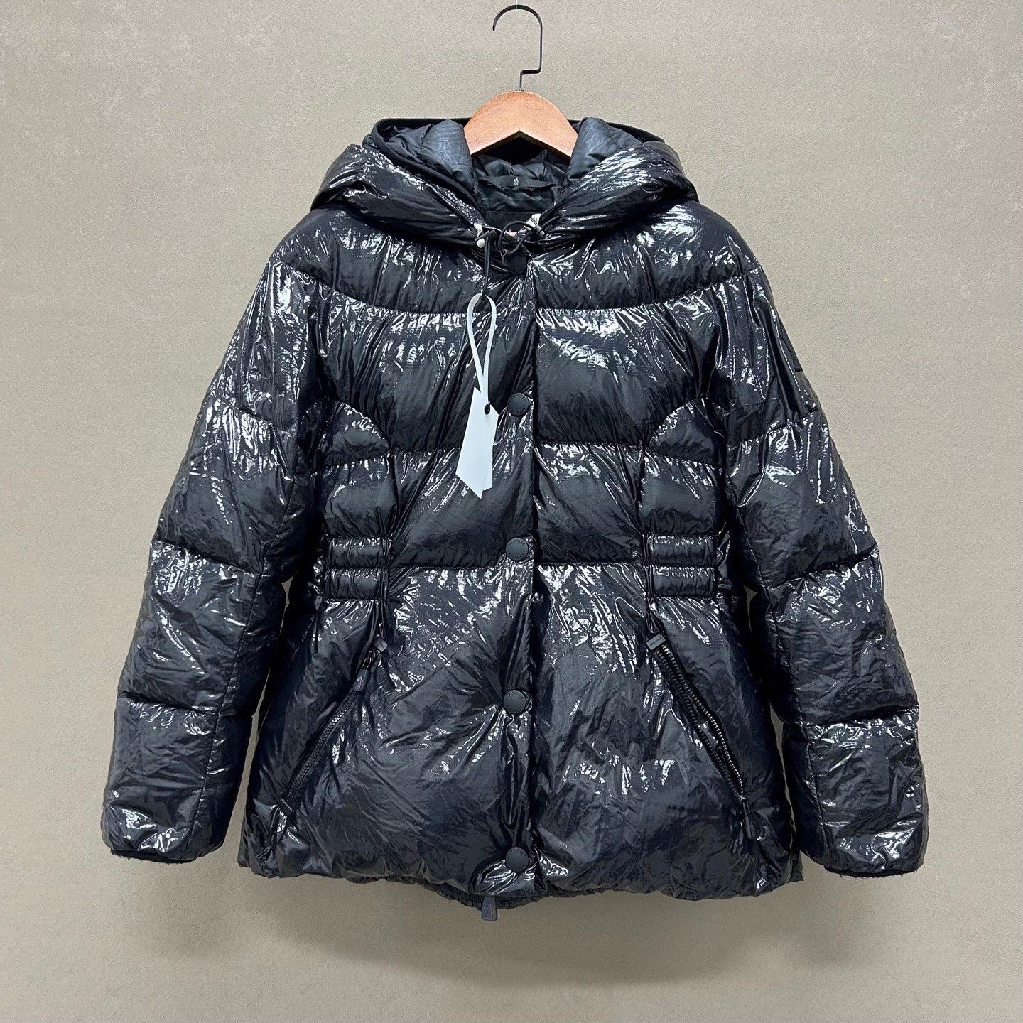 Moncler Moncler Fenis Runway Black Waxed Leather Ski Down Jacket 2 Size XS / US 0-2 / IT 36-38 - 1 Thumbnail