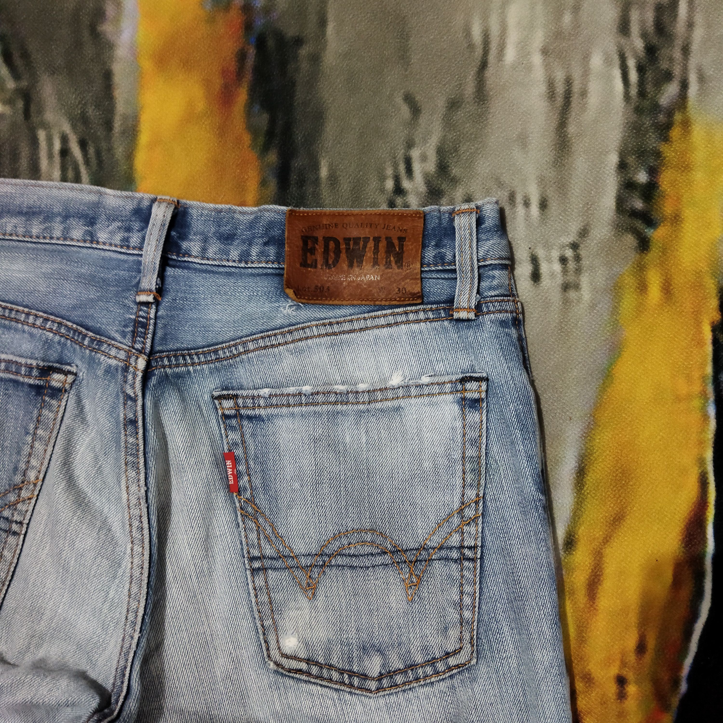 Jean × Vintage VINTAGE EDWIN 503 FADED BLUE JEANS PANTS Size US 32 / EU 48 - 10 Thumbnail