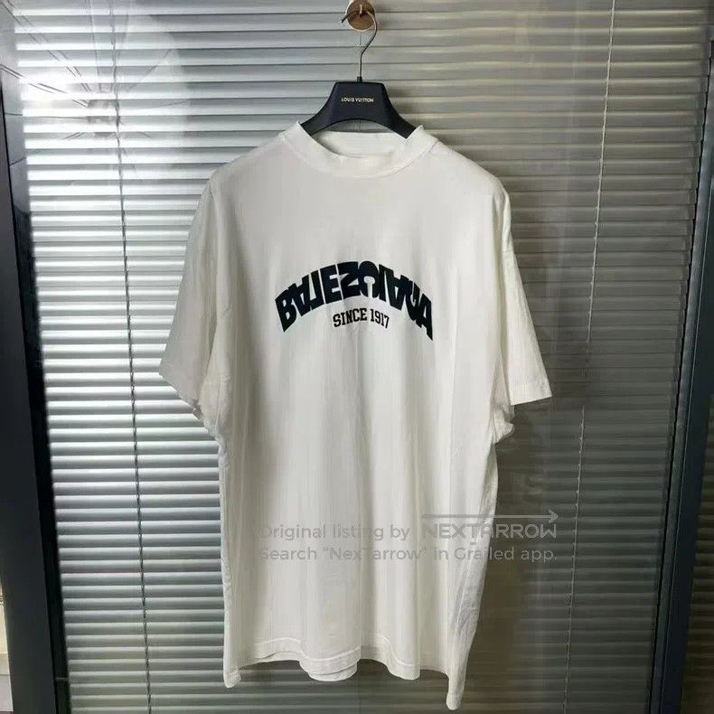 Balenciaga Balenciaga Reversed Logo White Tee Size US L / EU 52-54 / 3 - 1 Thumbnail