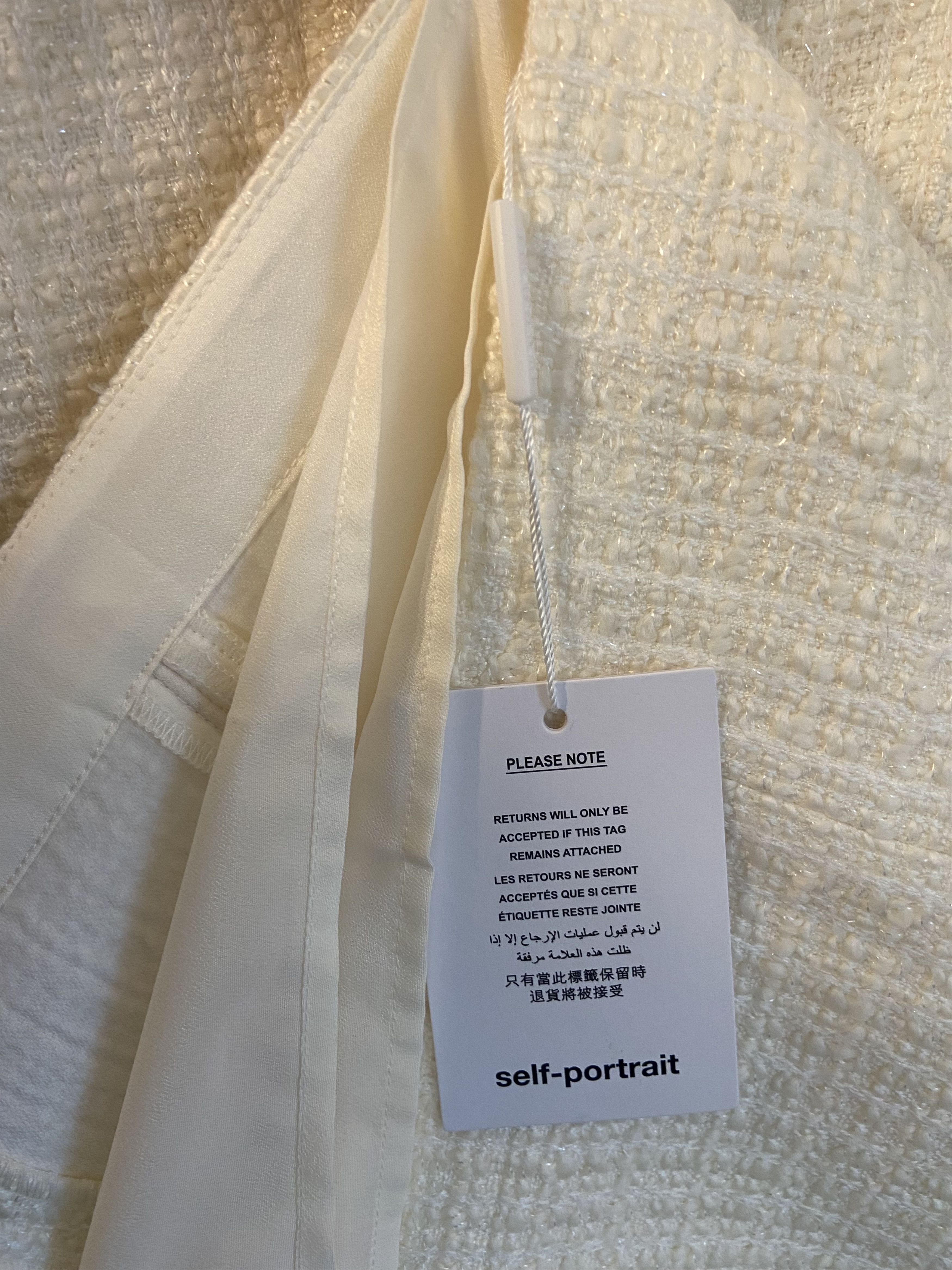 Self-Portrait Self-Portrait Bridal Bouclé Minidress, Short Sleeve Size M / US 6-8 / IT 42-44 - 7 Thumbnail