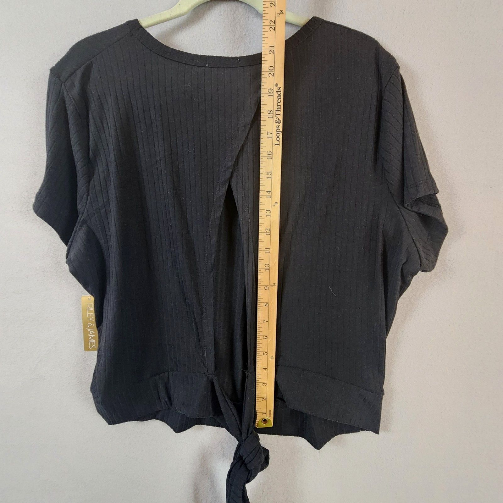 Other Riley & James Tie-Back Top Women 3X Black Short Sleeve Size 3XL / US 20-22 - 4 Thumbnail