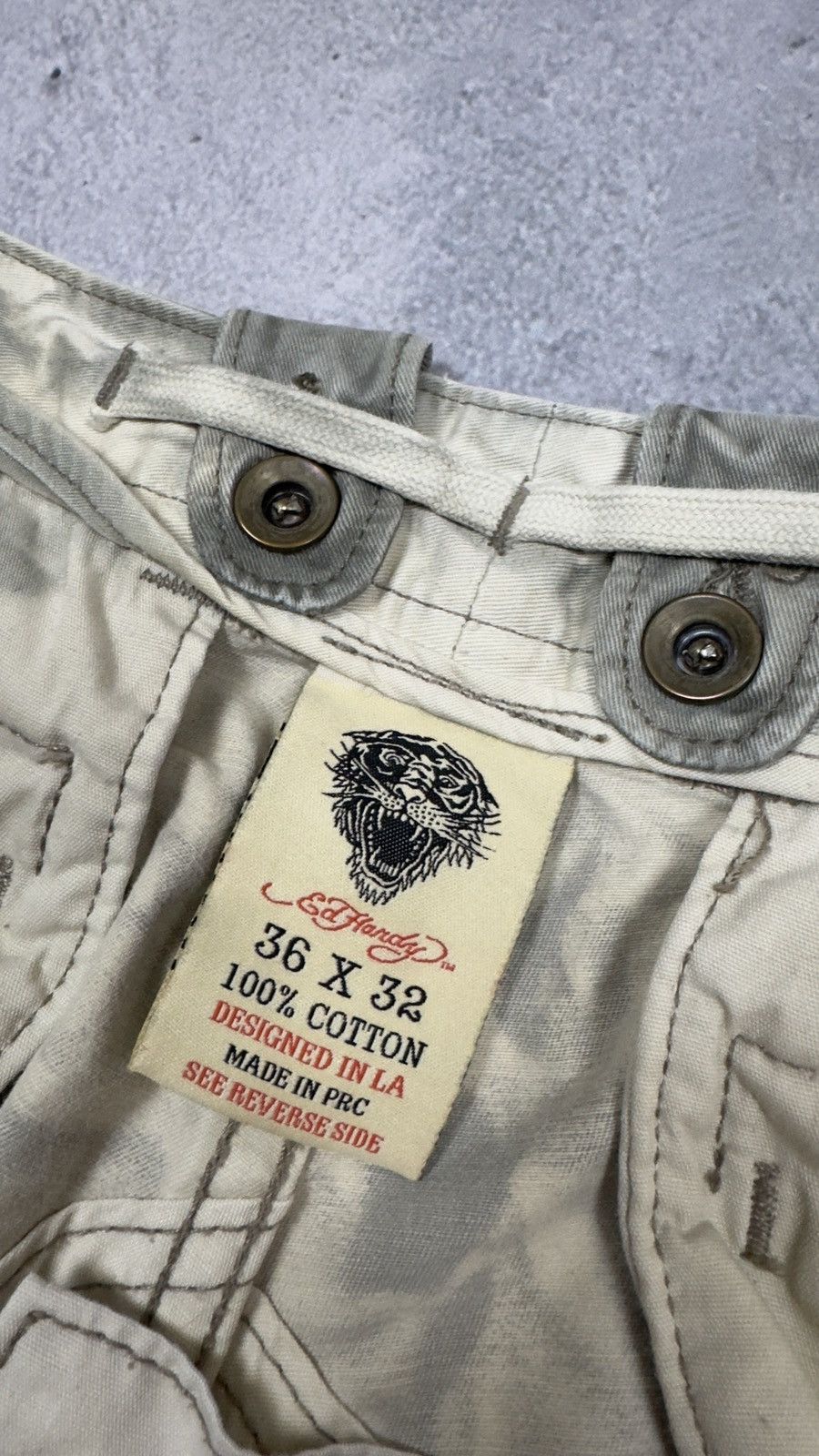 Christian Audigier Ed Hardy cargo pants zip multi pocket vintage Audigier rare Size US 36 / EU 52 - 8 Thumbnail