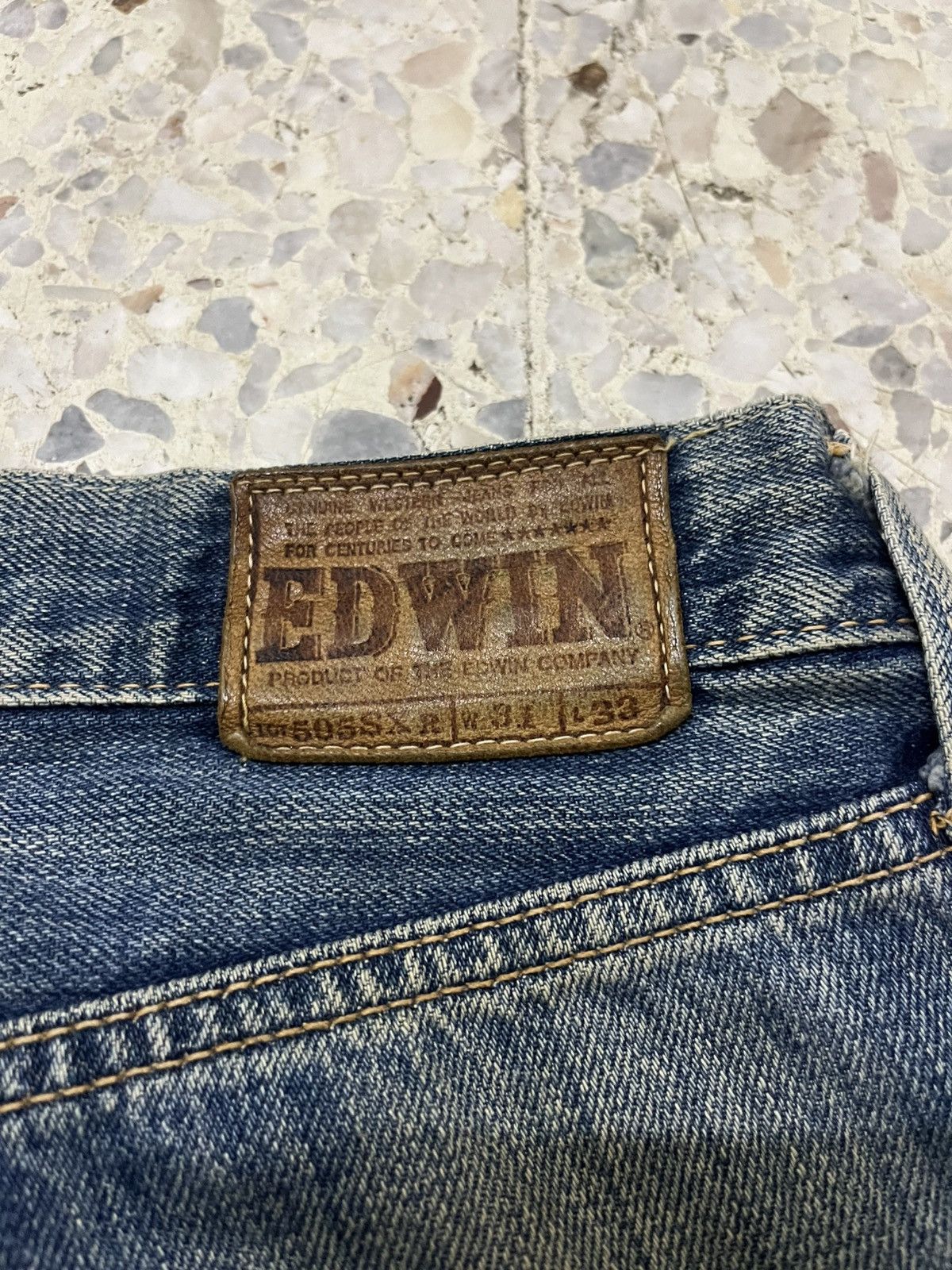 Edwin Vintage rare 80s EDWIN red selvedge rusty distressed Size US 31 - 7 Thumbnail