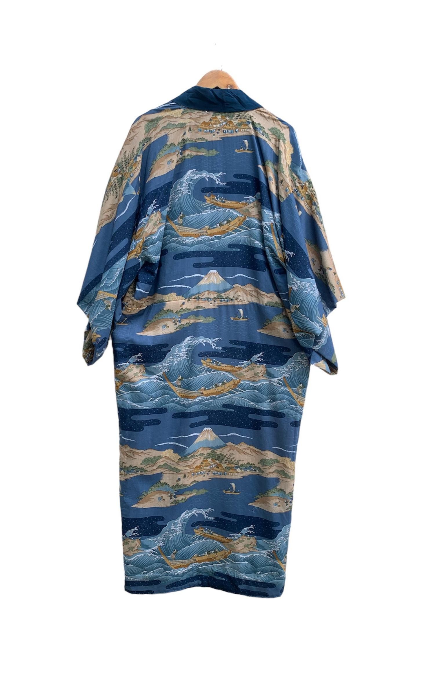 Komono Kimono Japanese Coastal Village Scane Design Size US L / EU 52-54 / 3 - 3 Thumbnail