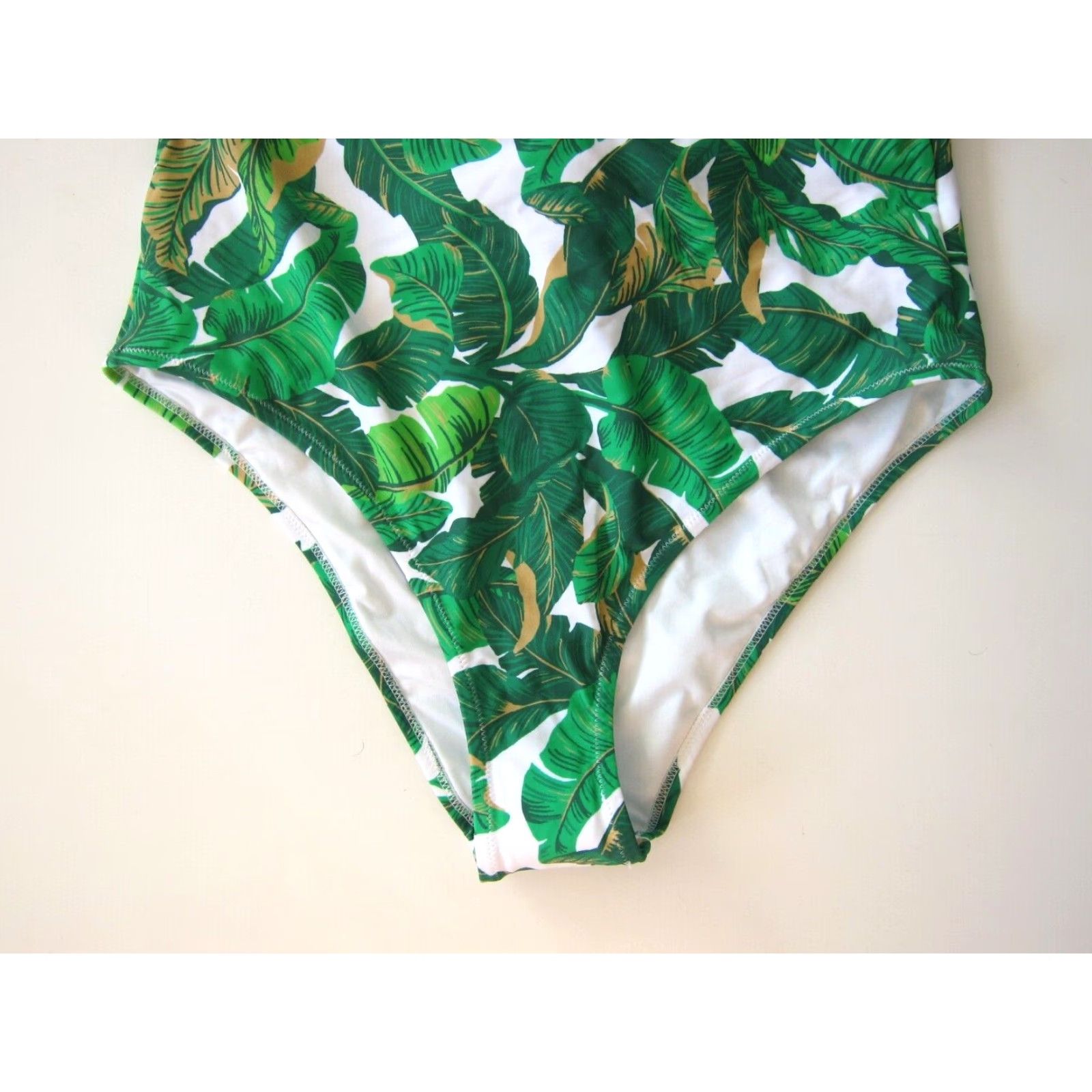 Vintage Love & Sports Green White Floral Hawaiian Built In Bra One Piece Swimsuit L Womens XS-XL Size ONE SIZE - 5 Thumbnail