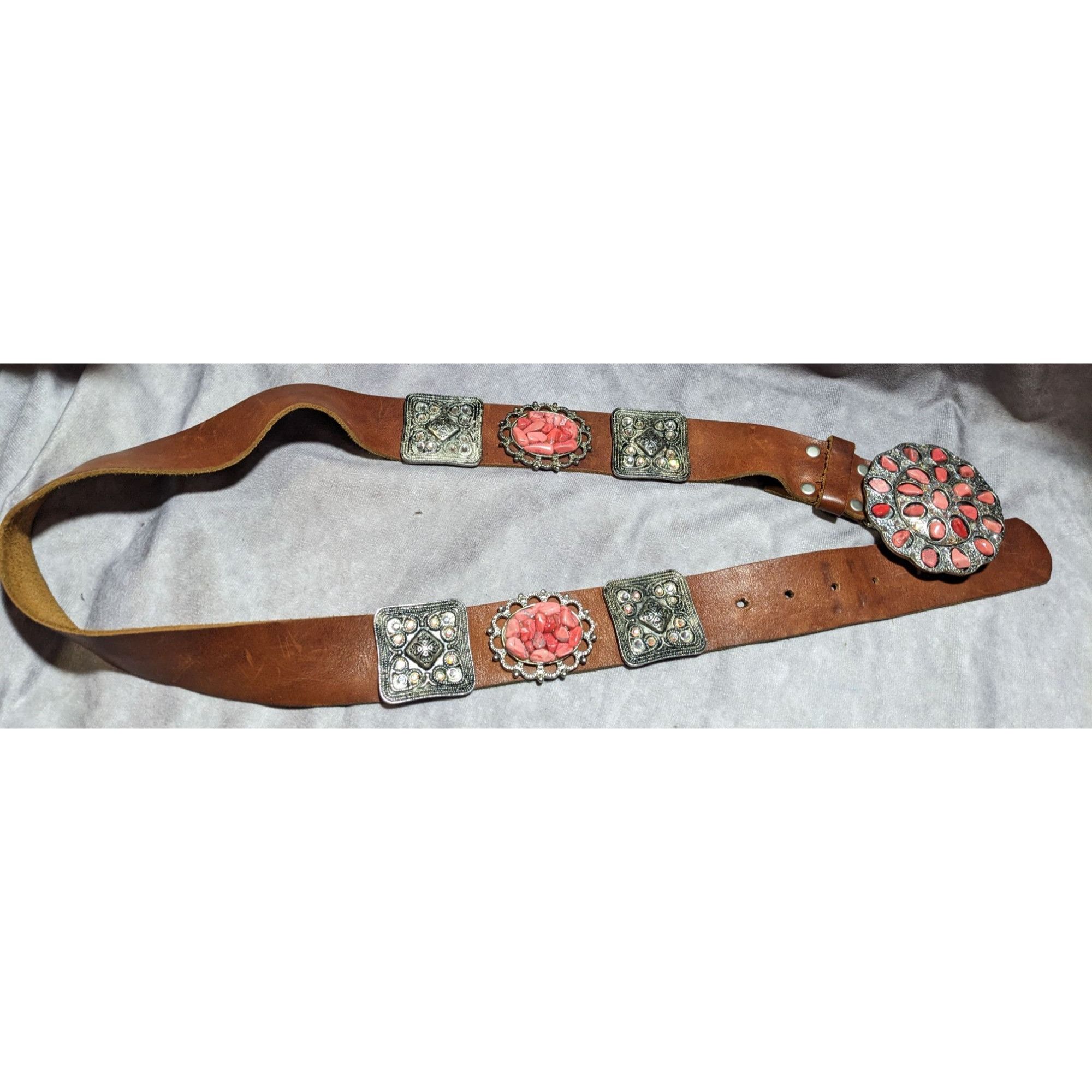 Other Cowgirl Glam Rhinestone And Gemstone Embellished Leather Bel Size ONE SIZE - 7 Thumbnail