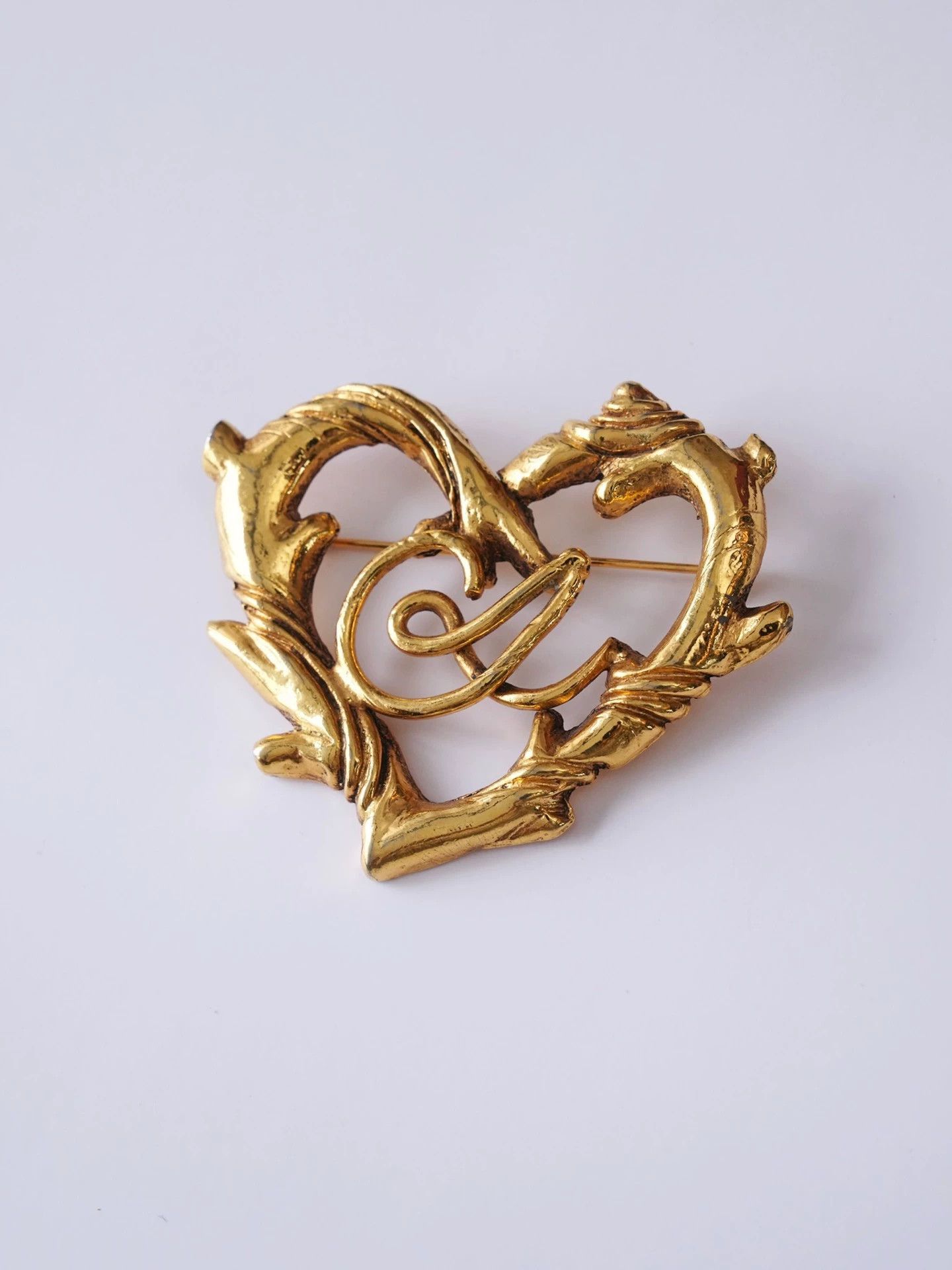 Christian Lacroix Christian Lacroix Vintage Gold Plated Vine Heart Logo Brooch Large Size ONE SIZE - 4 Thumbnail