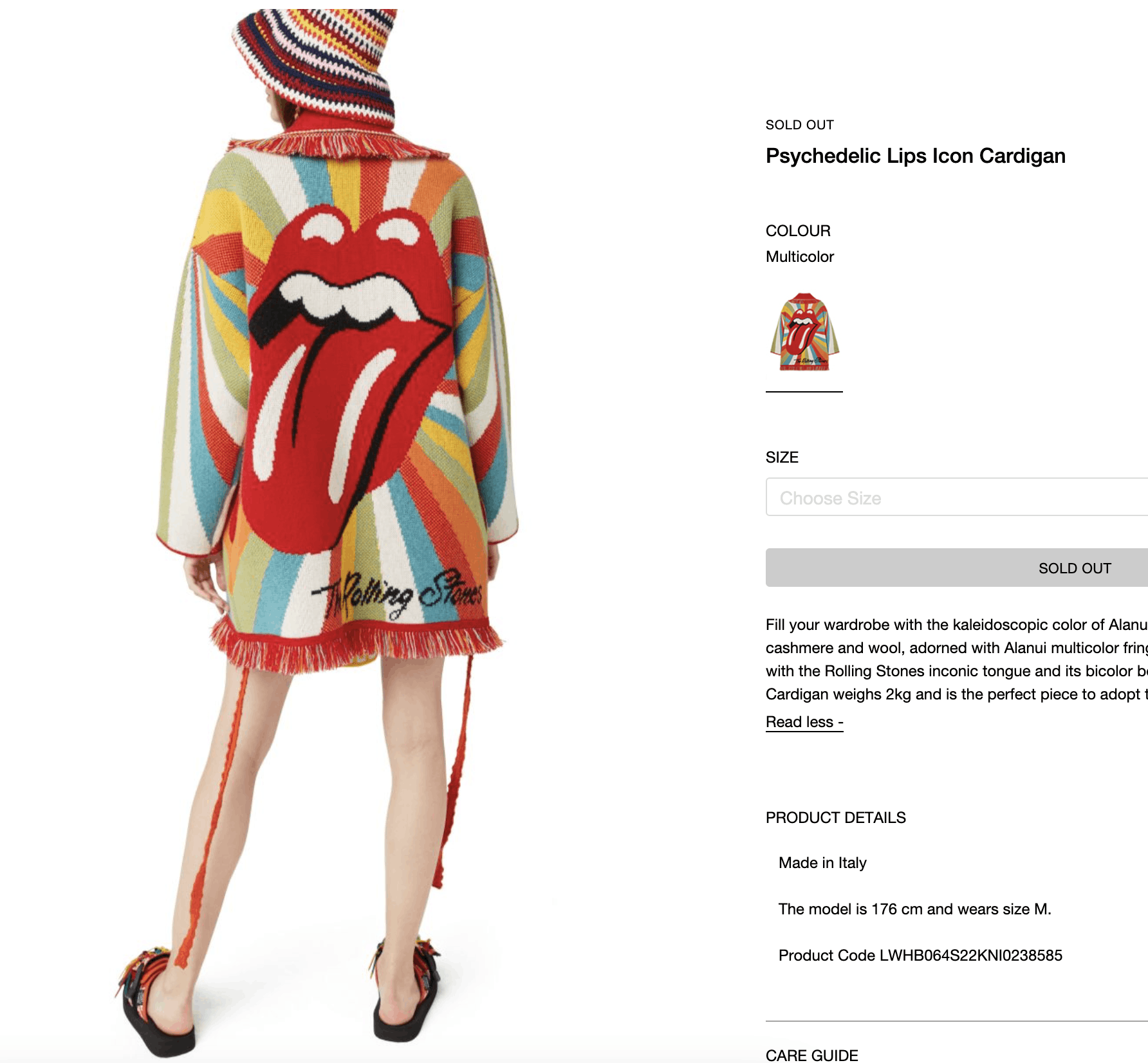 Alanui RARE $3,720 Cashmere Rolling Stones Cardigan Size ONE SIZE - 8 Thumbnail