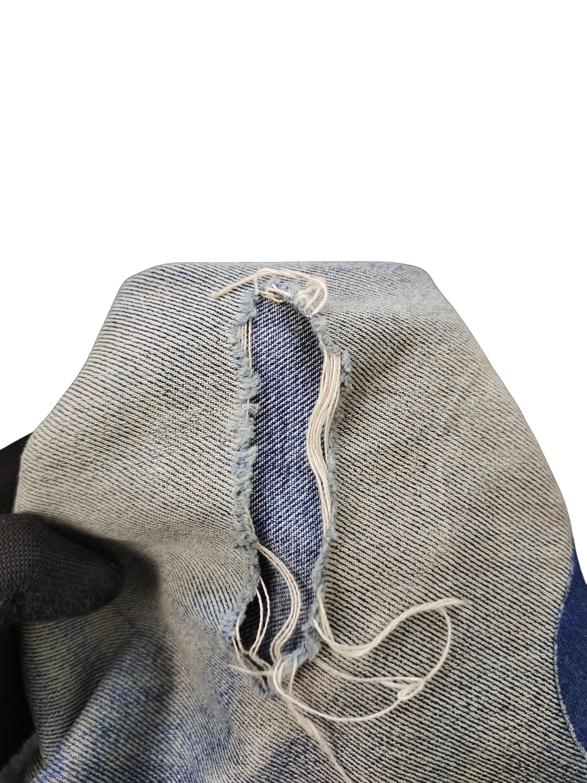 Comme des Garcons × Undercover Vintage 90s Nepura Japan Clawmark Distress Faded Denim Jeans Size US 32 / EU 48 - 13 Thumbnail