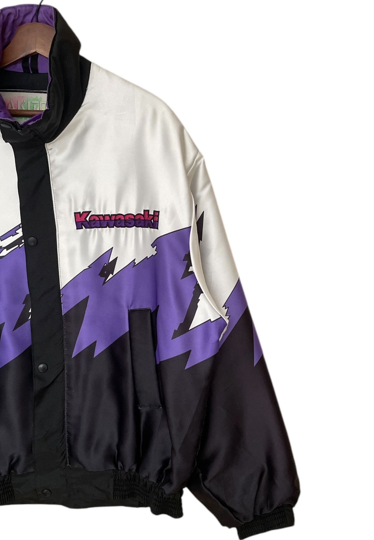 Vintage Vintage Brand Racing Kawasaki Motorcycle Jacket 1990s Size US L / EU 52-54 / 3 - 4 Thumbnail