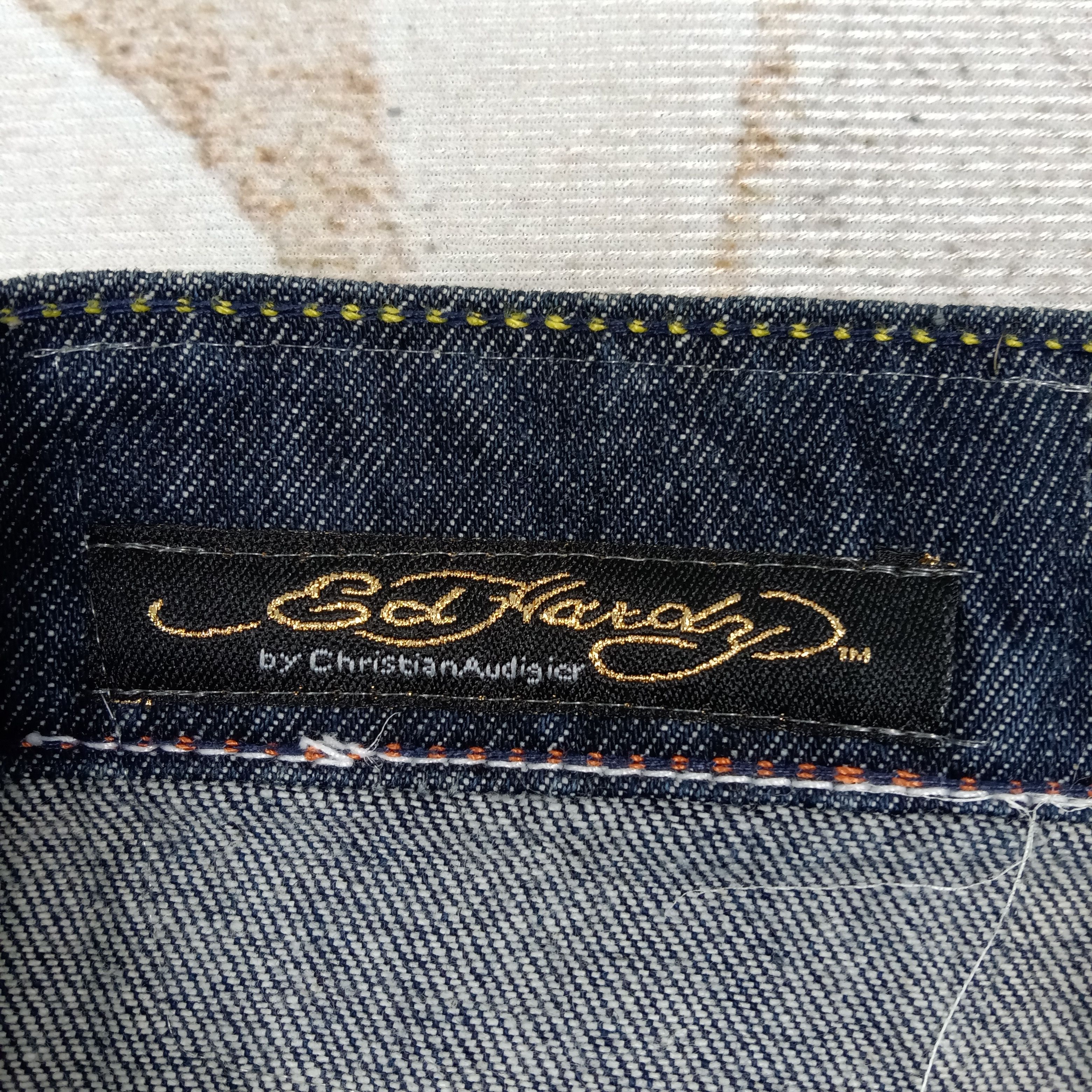 Ed Hardy Ed Hardy Embroidery Skull Art Baggy Denim Jeans C272N18 Size US 43 - 7 Thumbnail