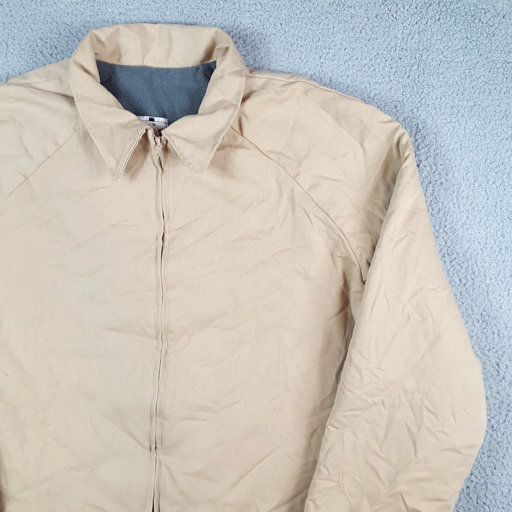 Vintage VCE Khaki Duck Canvas Fleece Lined Zip Up Men's Size 1X Chore Coat Work Jacket Size US XL / EU 56 / 4 - 3 Thumbnail