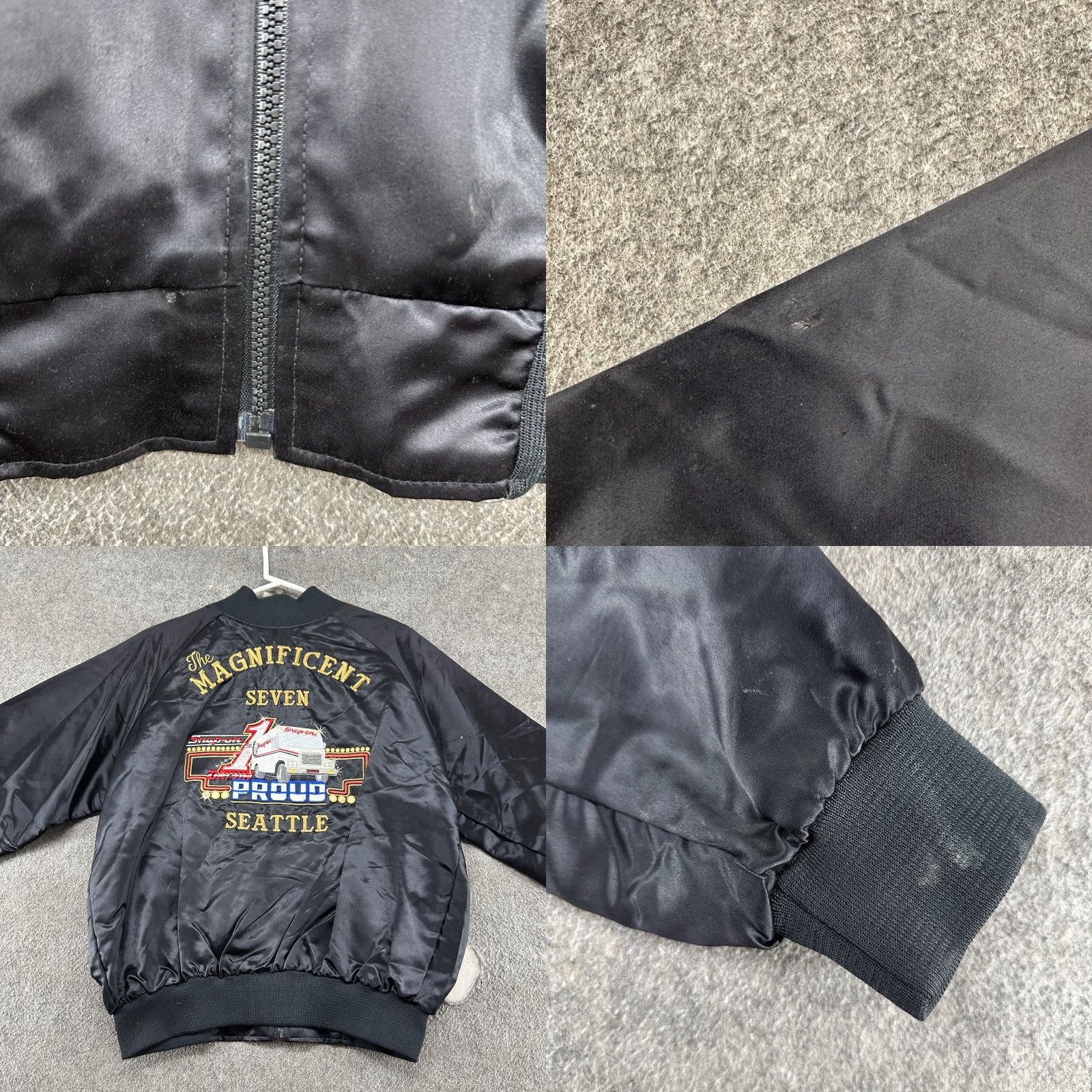 Vintage VINTAGE Snap On Tools Jacket Mens L Black Satin Magnificent Seven Seattle 90s Size US L / EU 52-54 / 3 - 9 Thumbnail