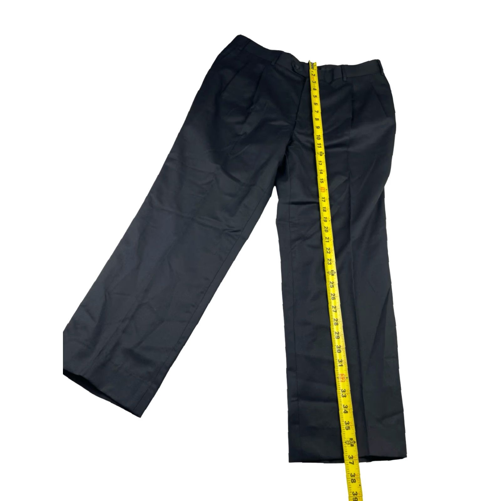 Corneliani Corneliani Men’s 100% Wool Pleated Pants Black Italy 34x26 Dress Pants Straight Leg Regular Mens Size US 34 / EU 50 - 7 Thumbnail